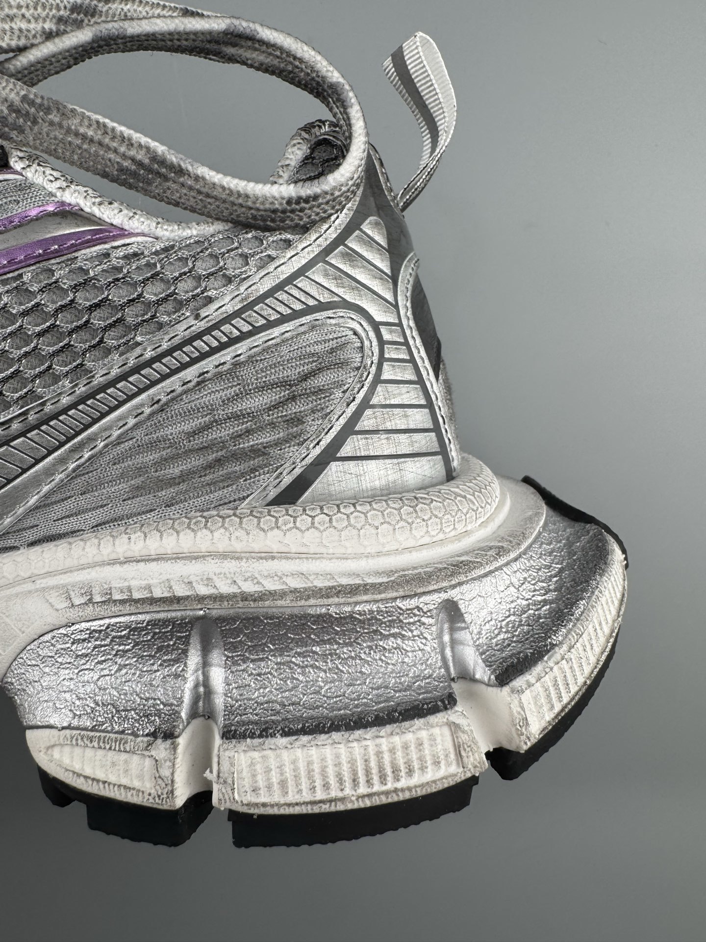 Balenciaga 3XL White & Purple Women’s Sneaker XXXL Premium quality from original factory molds. Made with authentic mesh and microfiber materials identical to the official source — ensuring perfect structure and texture. - Image 15
