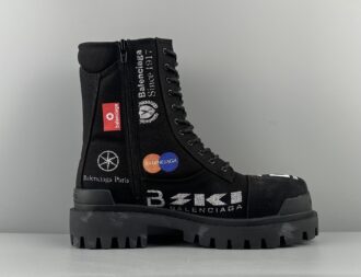 Balenciaga Strike Embroidered Black Men’s Boots Crafted with original factory production techniques Premium materials and precise embroidery details