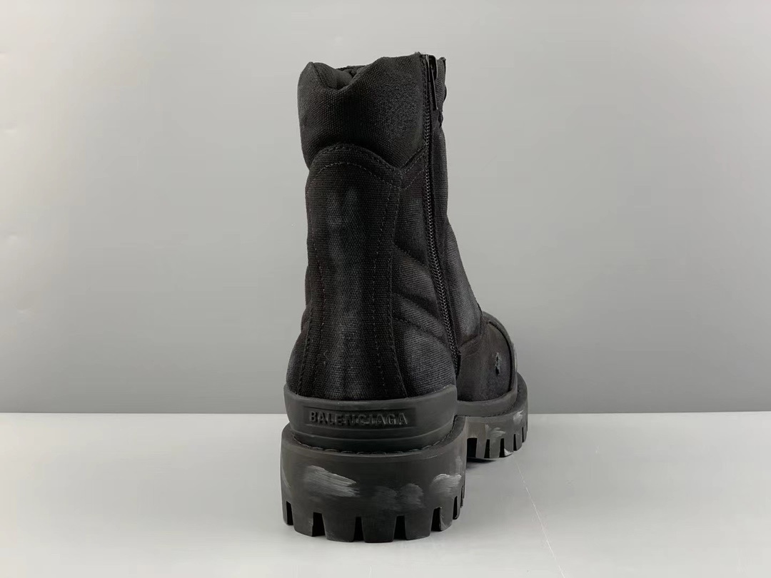 Balenciaga Strike Embroidered Black Men’s Boots Crafted with original factory production techniques Premium materials and precise embroidery details - Image 7