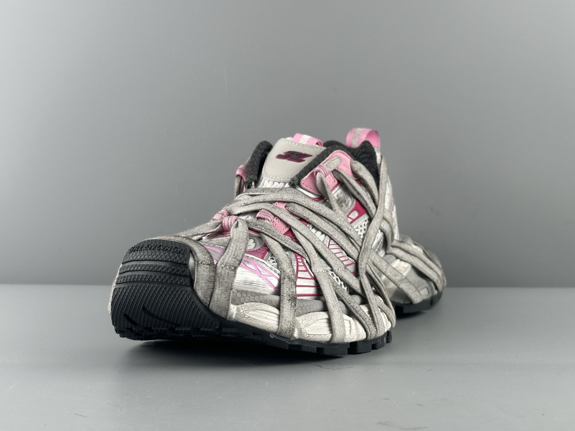 Balenciaga 3XL Silver-Pink Lace-Up Sneaker XXXL β Paris Fashion House - Image 10