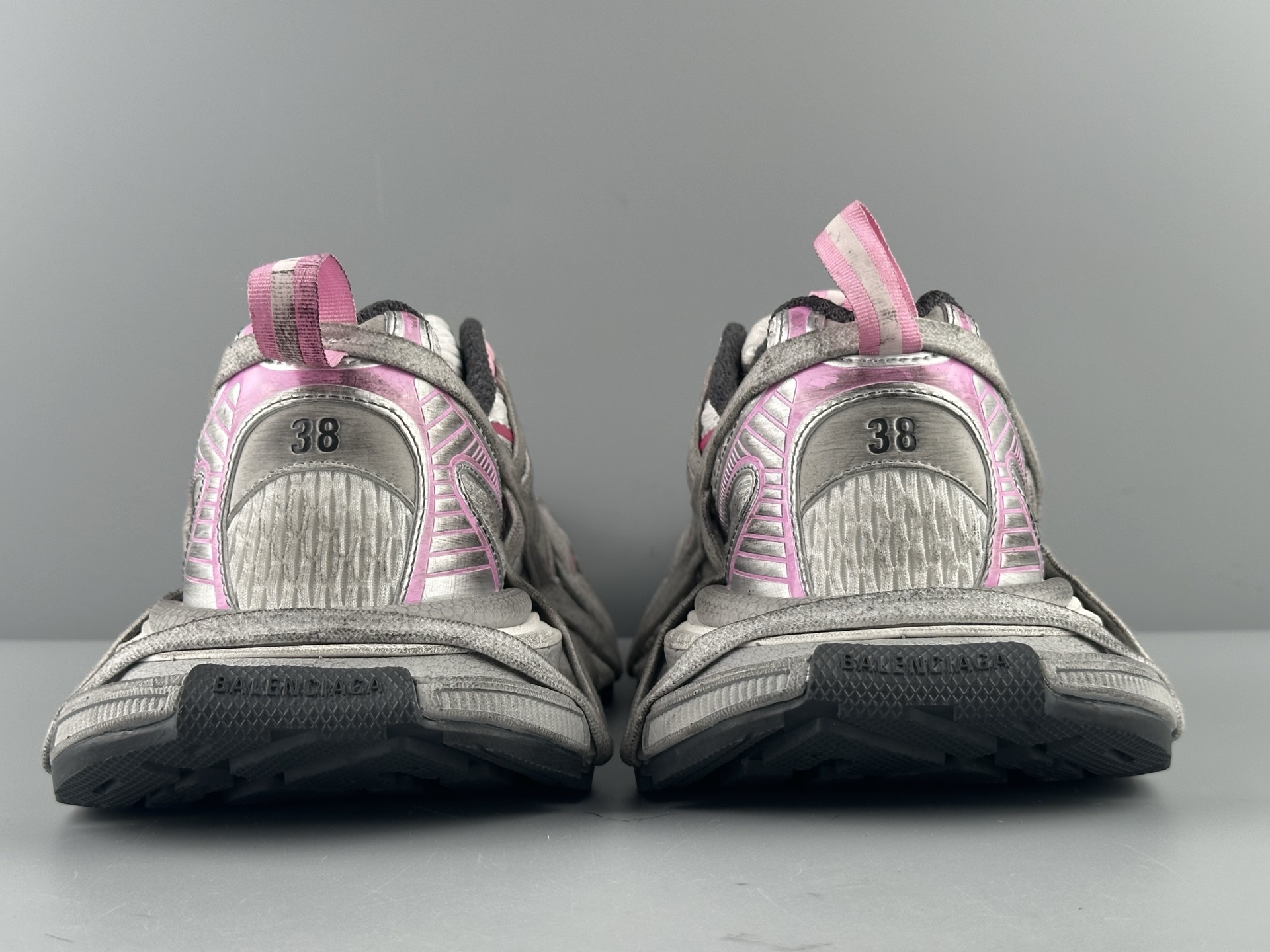 Balenciaga 3XL Silver-Pink Lace-Up Sneaker XXXL β Paris Fashion House - Image 18