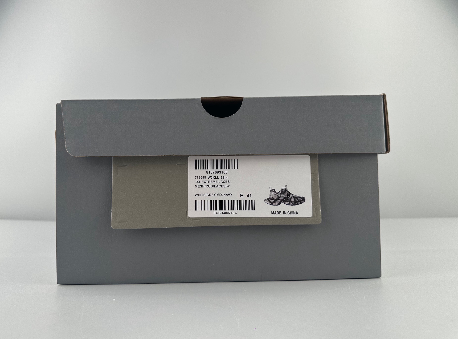 Balenciaga 3XL White & Blue Lace-Up Sneaker XXXL β Paris Fashion House - Image 9