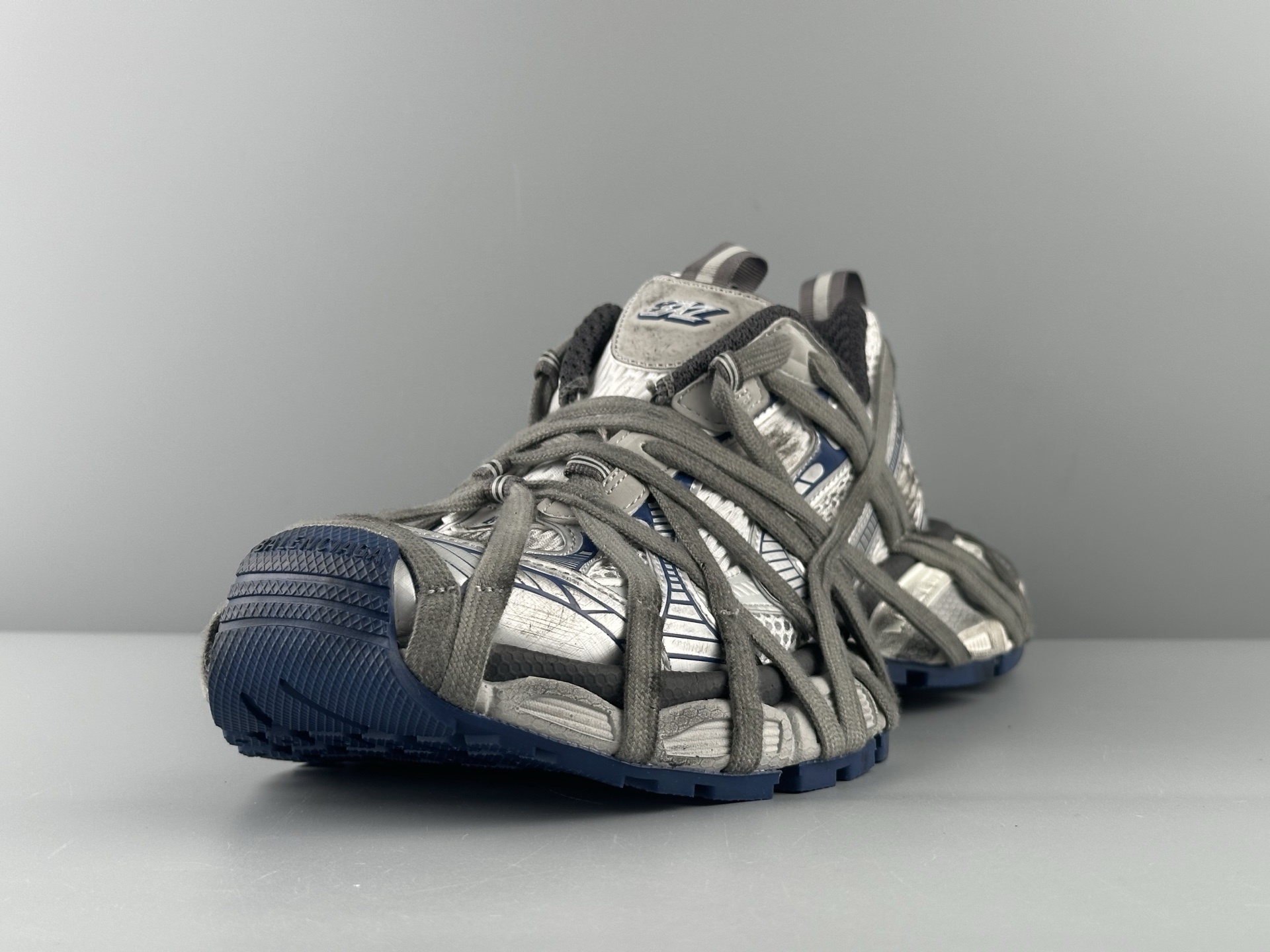 Balenciaga 3XL White & Blue Lace-Up Sneaker XXXL β Paris Fashion House - Image 10