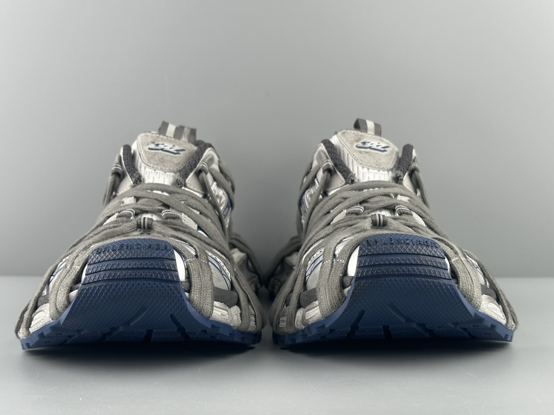 Balenciaga 3XL White & Blue Lace-Up Sneaker XXXL β Paris Fashion House - Image 11