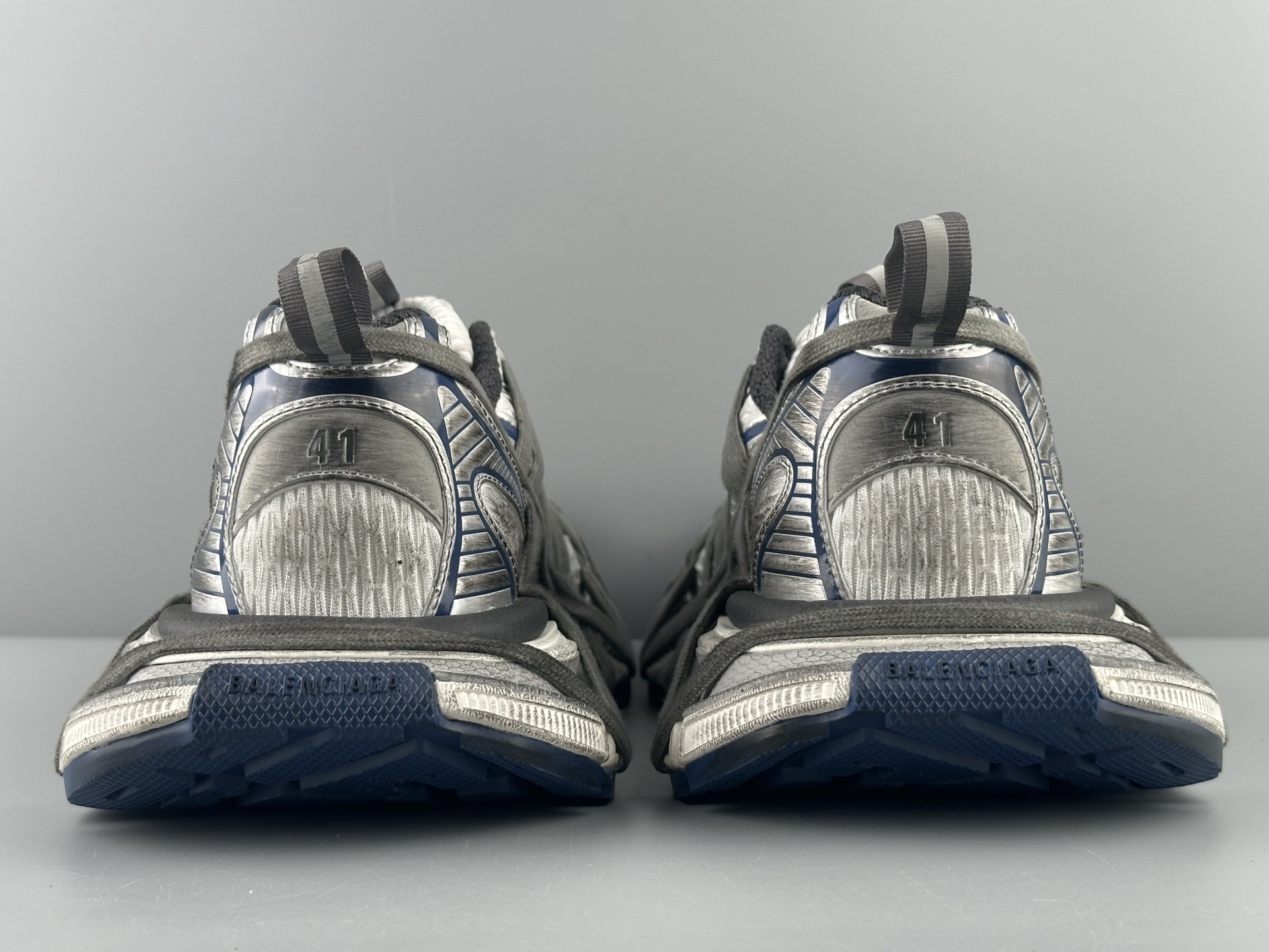 Balenciaga 3XL White & Blue Lace-Up Sneaker XXXL β Paris Fashion House - Image 14