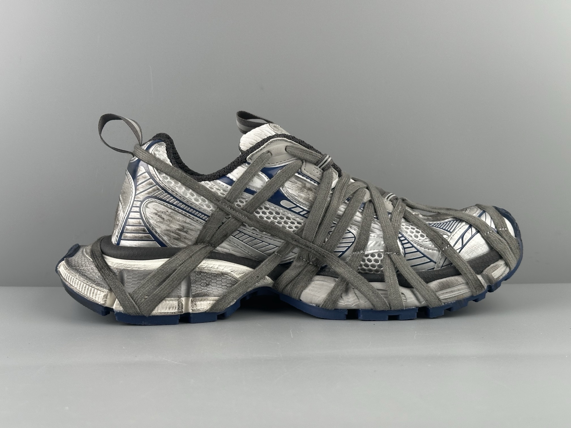 Balenciaga 3XL White & Blue Lace-Up Sneaker XXXL β Paris Fashion House - Image 15