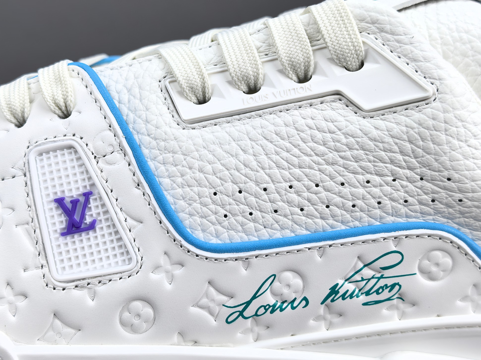 LV Trainer 2025 Cruise 🛳️ Limited Edition Designed by Virgil Abloh, this exclusive edition draws inspiration from vintage basketball sneakers, reinterpreting them through Louis Vuitton’s signature luxury craftsmanship. - Image 8