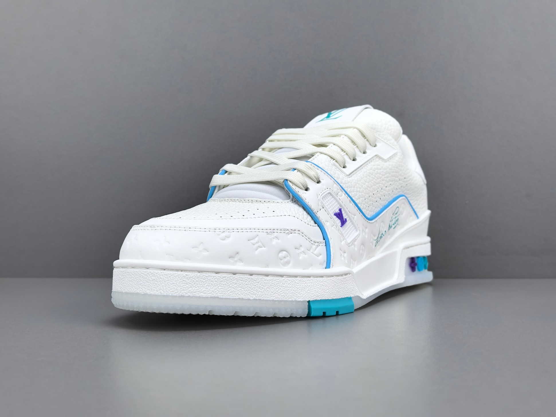 LV Trainer 2025 Cruise 🛳️ Limited Edition Designed by Virgil Abloh, this exclusive edition draws inspiration from vintage basketball sneakers, reinterpreting them through Louis Vuitton’s signature luxury craftsmanship. - Image 10