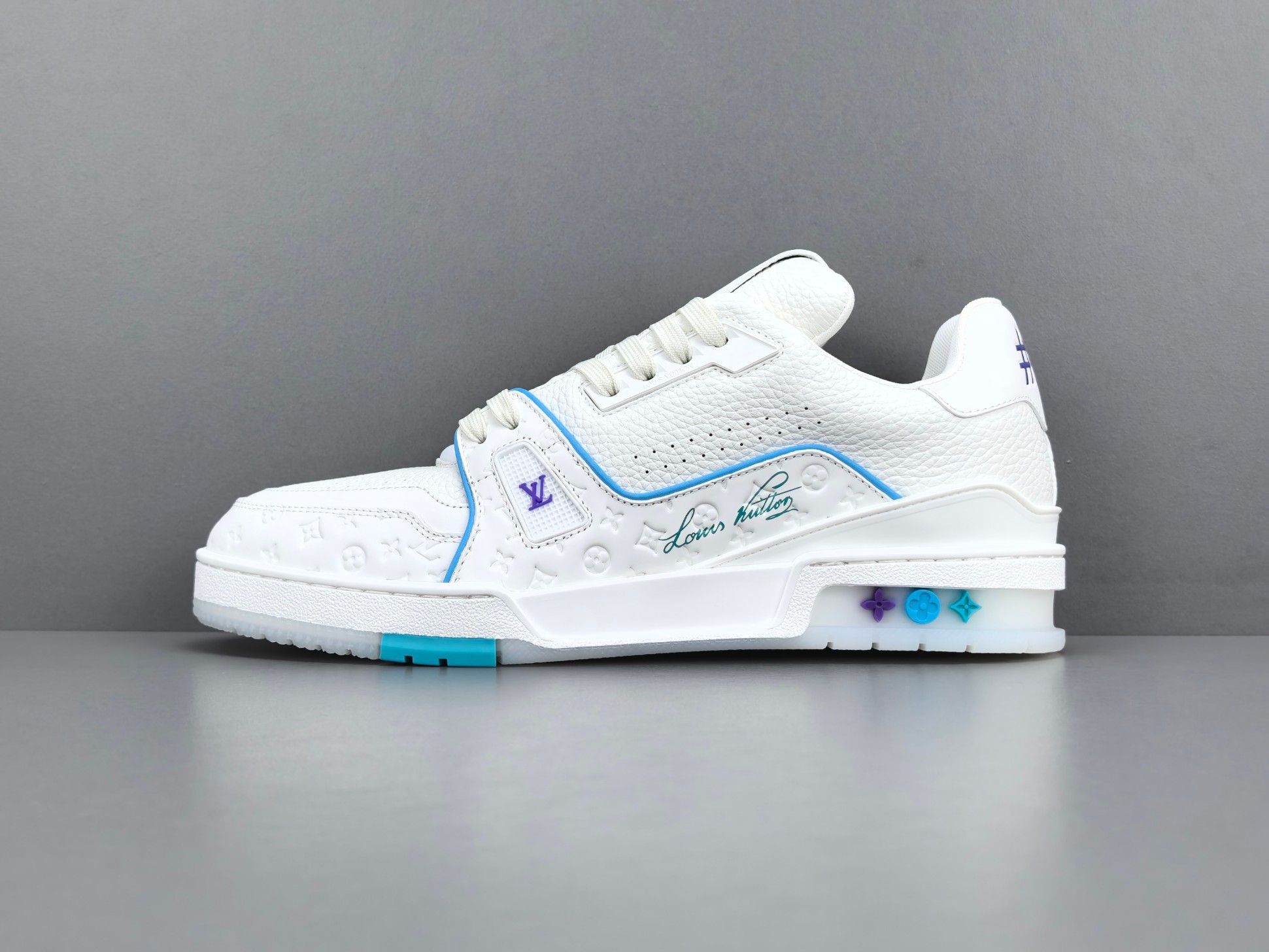 LV Trainer 2025 Cruise 🛳️ Limited Edition Designed by Virgil Abloh, this exclusive edition draws inspiration from vintage basketball sneakers, reinterpreting them through Louis Vuitton’s signature luxury craftsmanship. - Image 13