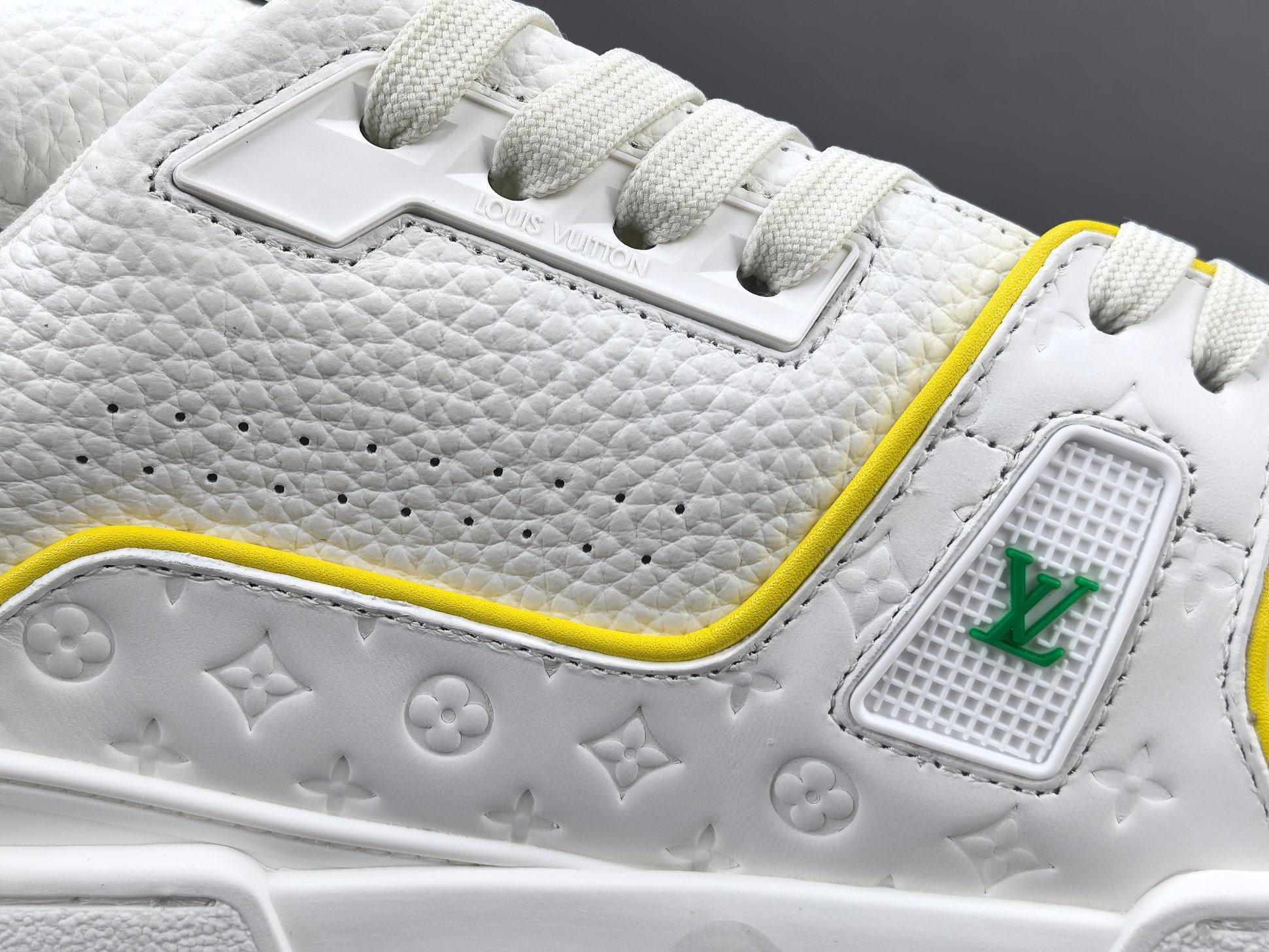 LV Trainer 2025 Cruise 🛳️ Limited Edition Designed by Virgil Abloh, this limited-edition LV Trainer takes inspiration from vintage basketball sneakers, merging classic sport style with Louis Vuitton’s signature luxury craftsmanship. - Image 3