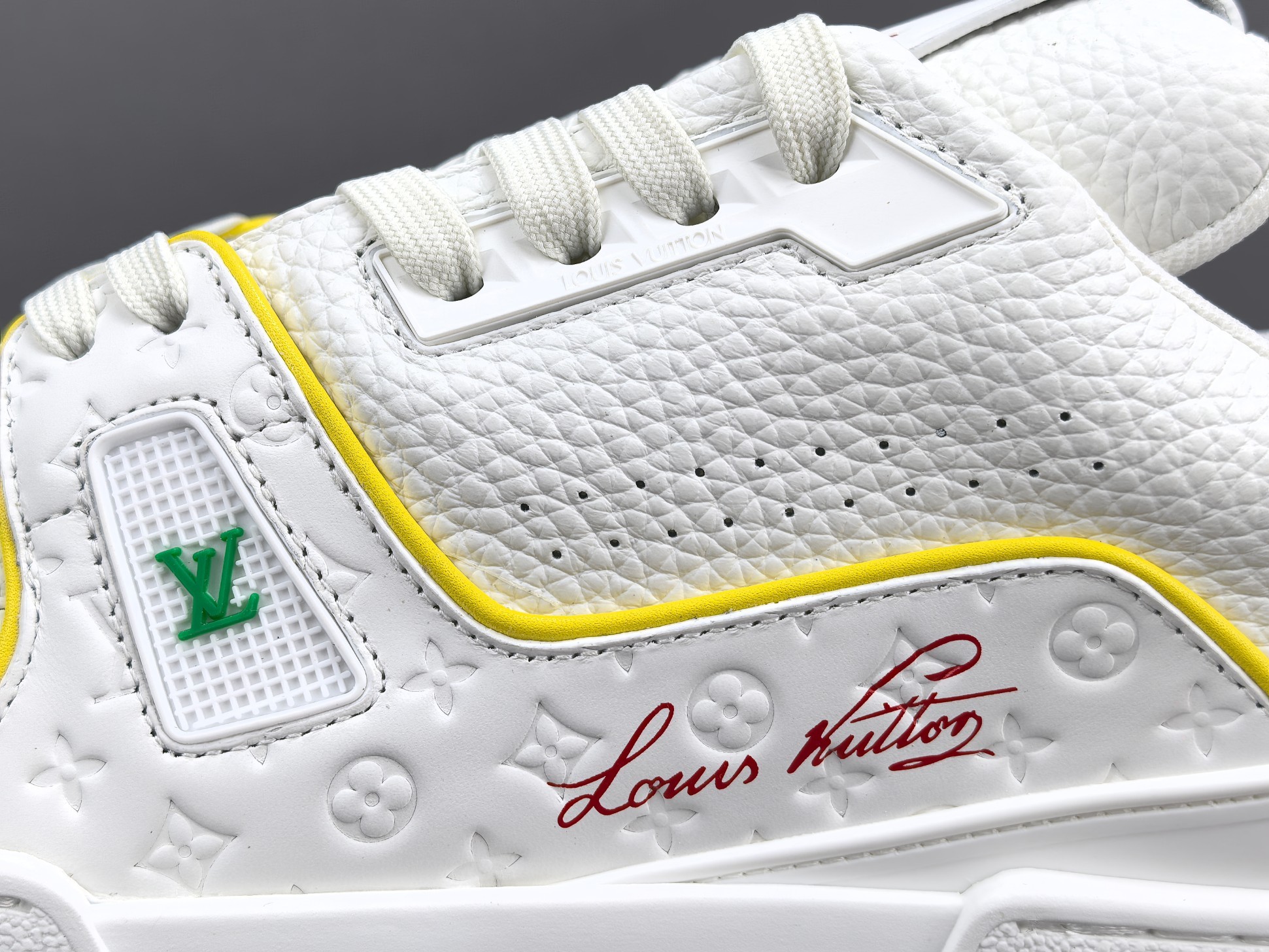 LV Trainer 2025 Cruise 🛳️ Limited Edition Designed by Virgil Abloh, this limited-edition LV Trainer takes inspiration from vintage basketball sneakers, merging classic sport style with Louis Vuitton’s signature luxury craftsmanship. - Image 6