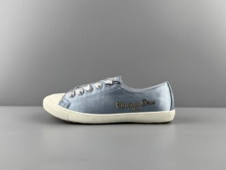 DIOR Dioriviera Lucky Satin Round-Toe Lace-Up Low-Top Sneakers for Women