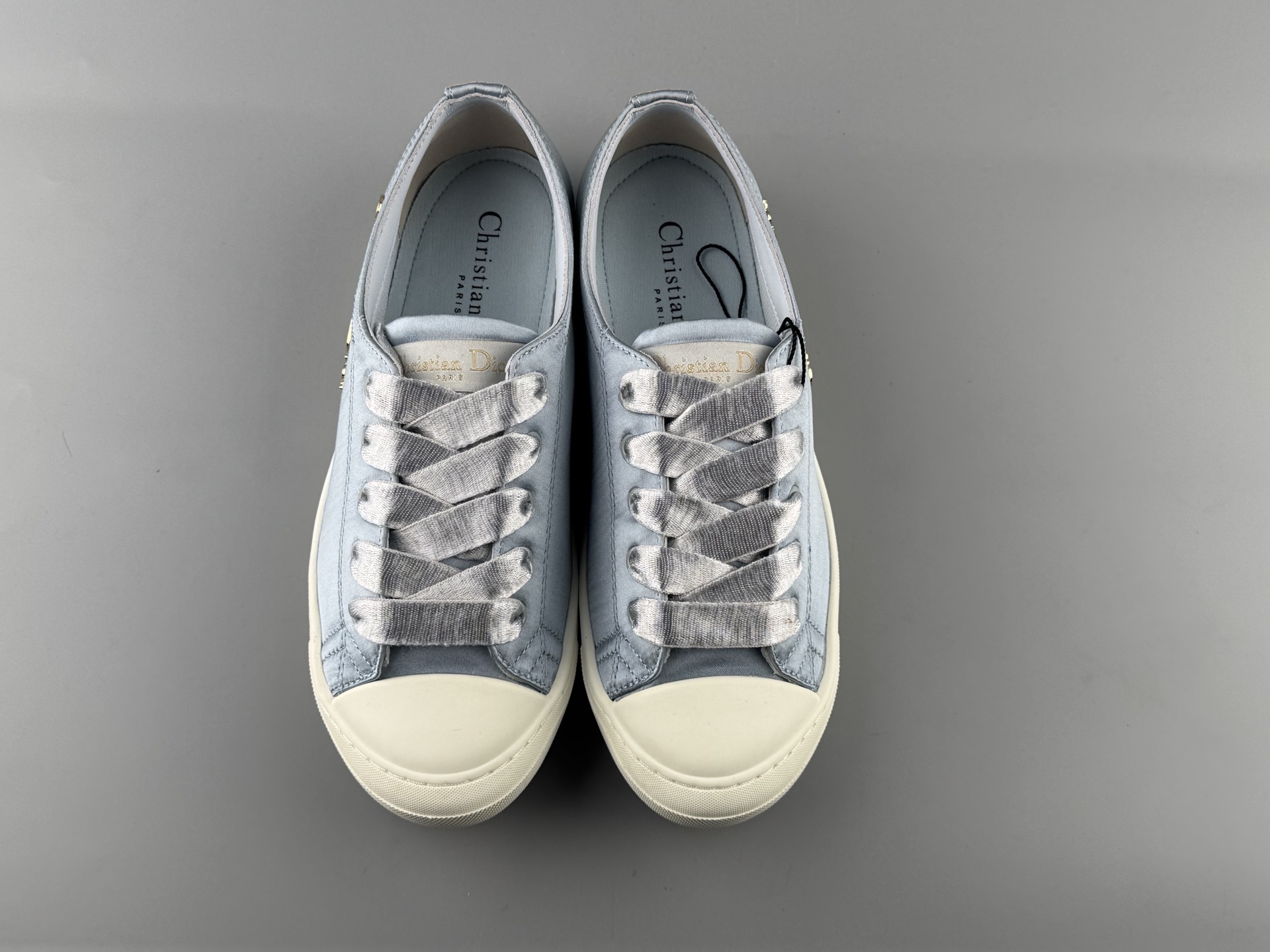 DIOR Dioriviera Lucky Satin Round-Toe Lace-Up Low-Top Sneakers for Women - Image 8