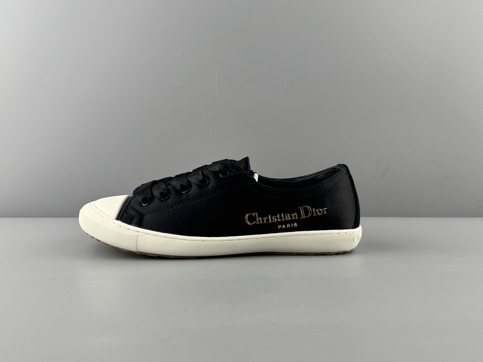 DIOR Dioriviera Lucky Satin Round-Toe Lace-Up Low-Top Sneakers for Women