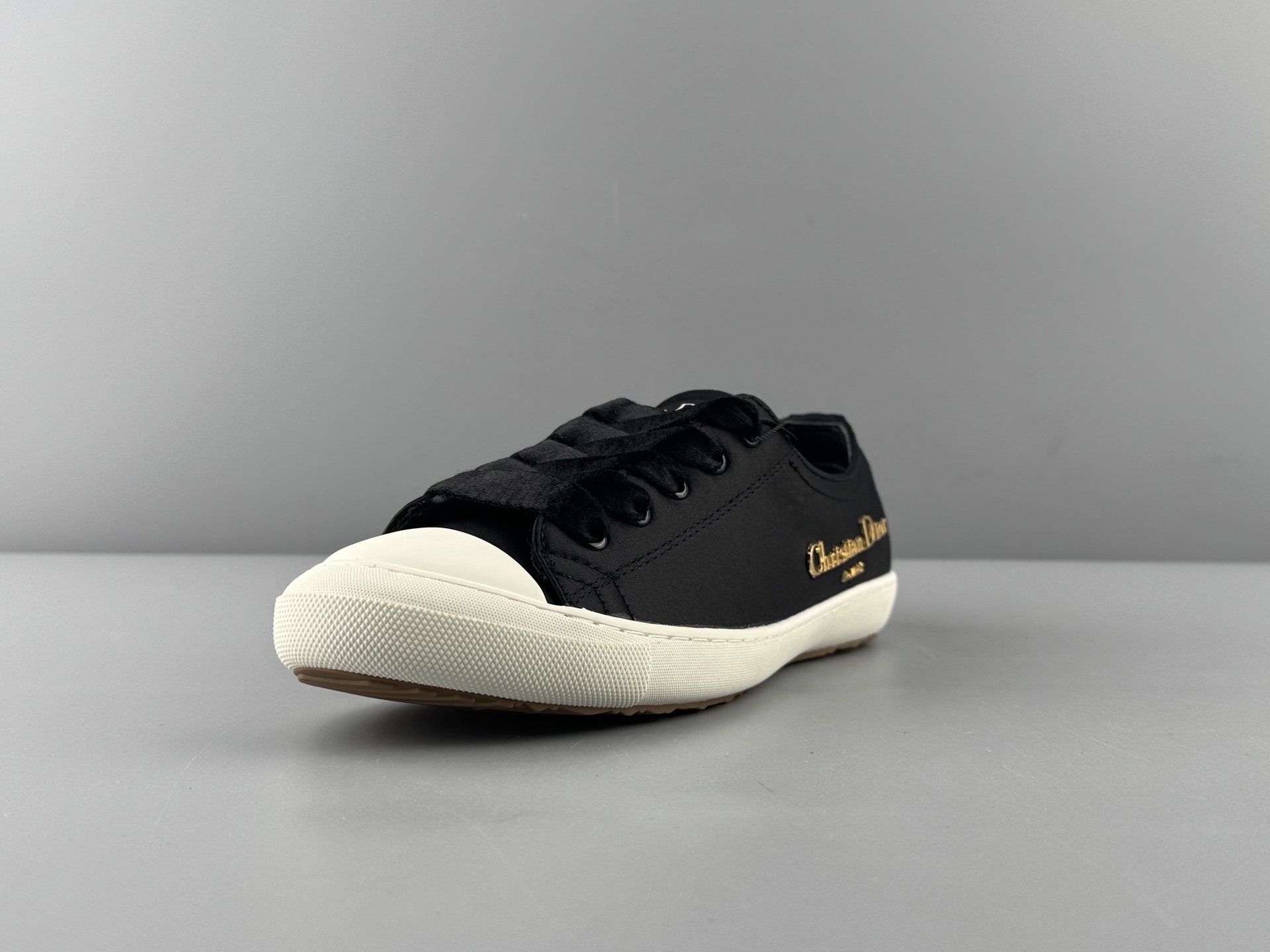 DIOR Dioriviera Lucky Satin Round-Toe Lace-Up Low-Top Sneakers for Women - Image 3