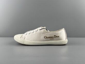 DIOR Dioriviera Lucky Satin Round-Toe Lace-Up Low-Top Sneakers for Women