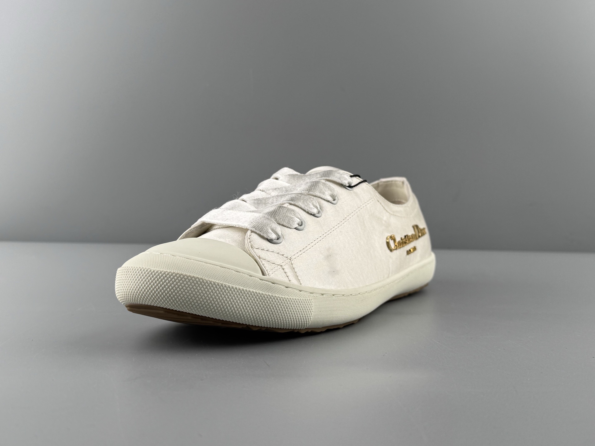 DIOR Dioriviera Lucky Satin Round-Toe Lace-Up Low-Top Sneakers for Women - Image 8