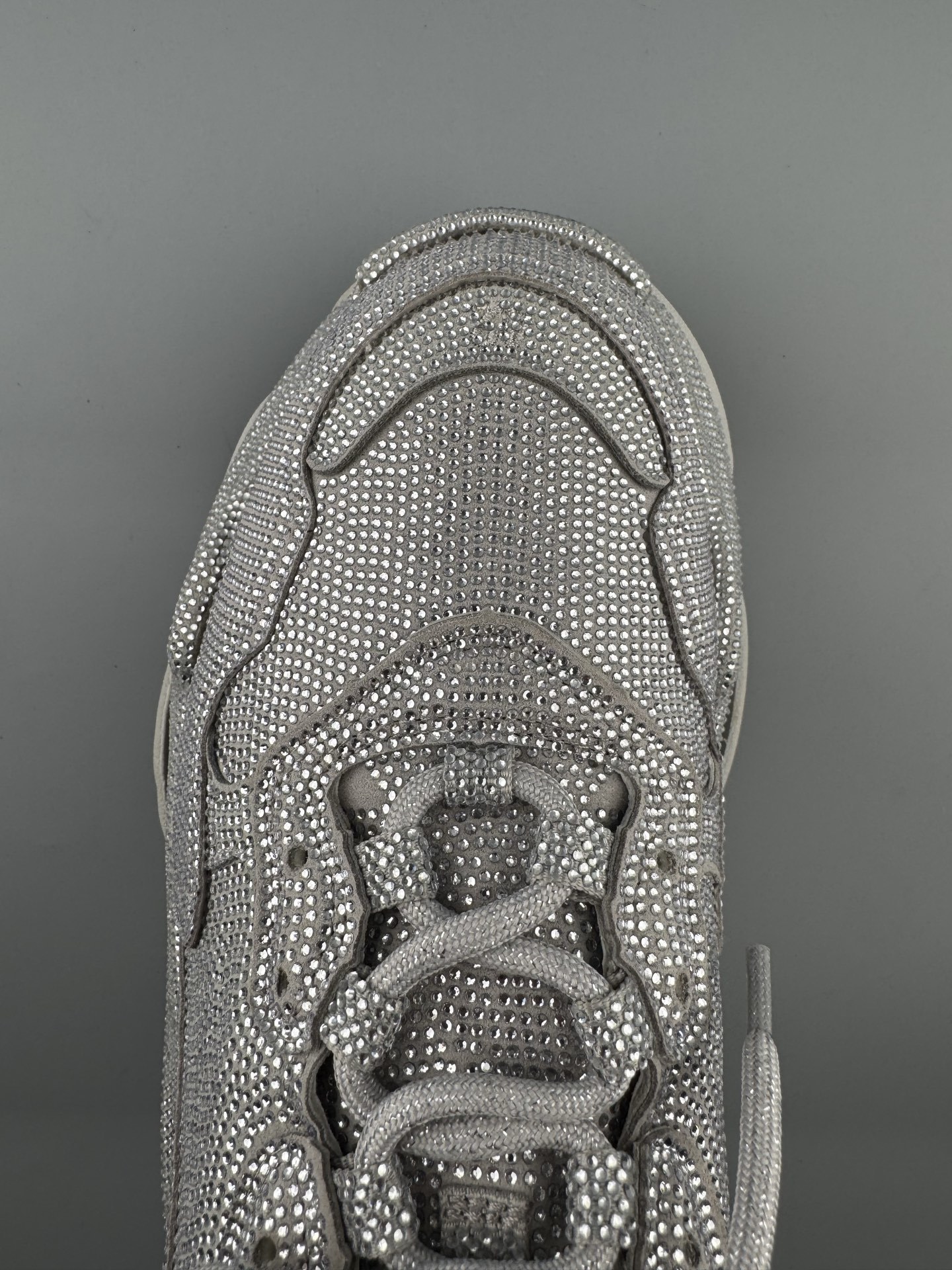 Balenciaga Triple S Round-Toe Lace-Up Sneakers with Satin Bow Detail. Women’s Low-Top “Dad Shoe” in White - Image 3