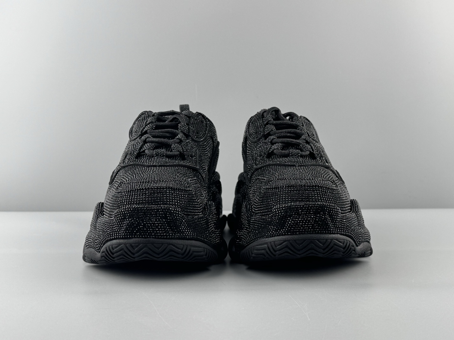 Balenciaga Triple S Round-Toe Lace-Up Sneakers with Satin Bow Detail. Women’s Low-Top “Dad Shoe” in White - Image 11
