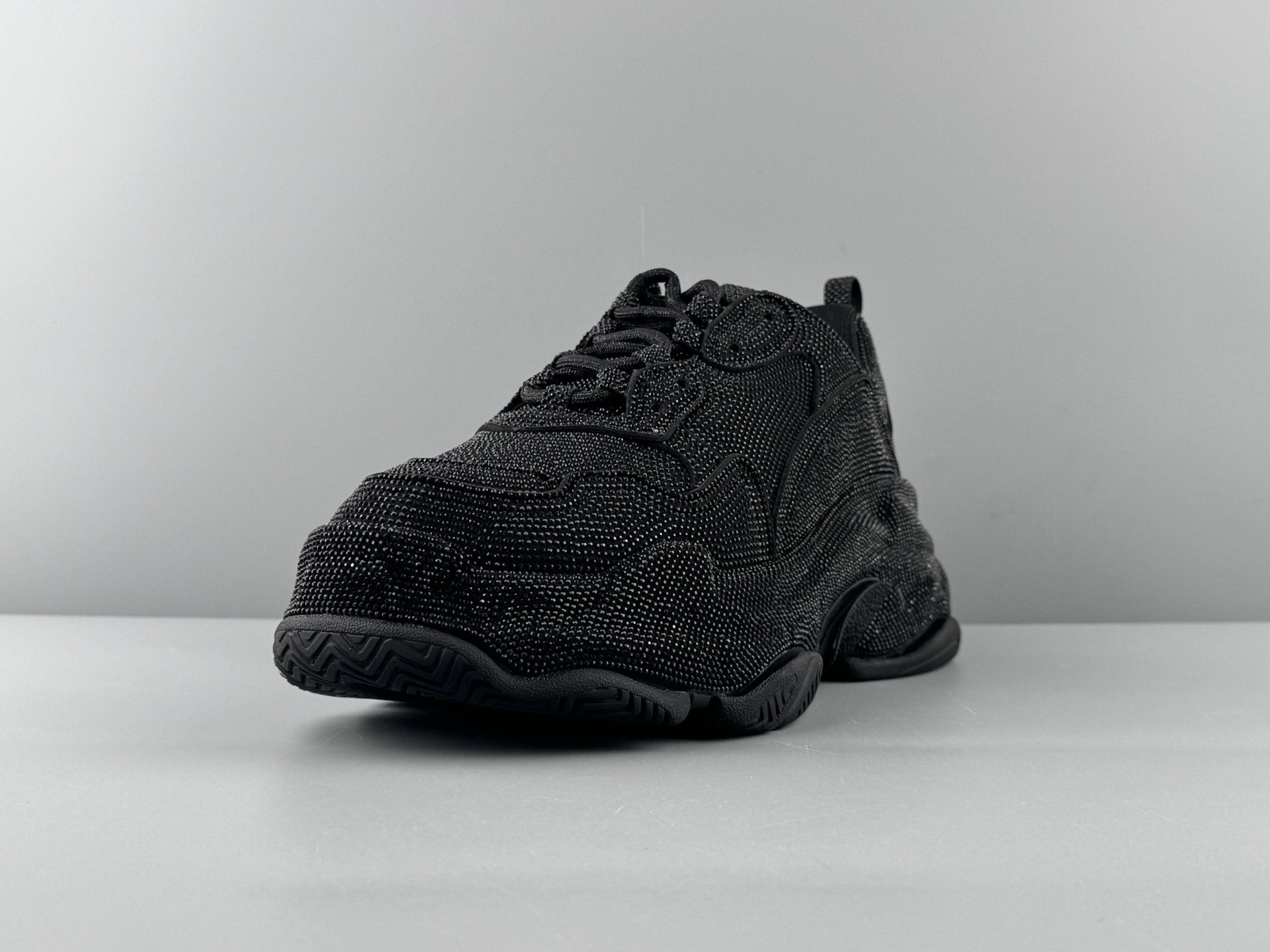 Balenciaga Triple S Round-Toe Lace-Up Sneakers with Satin Bow Detail. Women’s Low-Top “Dad Shoe” in White - Image 12