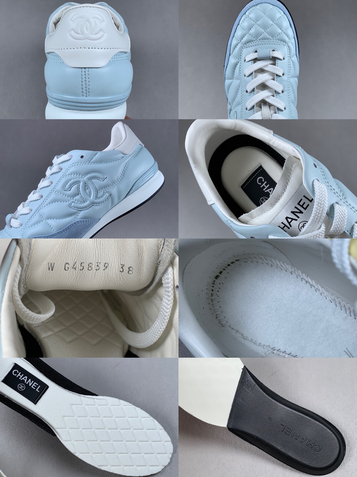 CHANEL 24A Low-Top Flat Lace-Up Sneakers – Quilted Design, All-Season Casual Style, Upgraded “Mini Chanel 3rd Gen” Sporty Look, Light Yellow Gender: Unisex Materials & Construction: Upper: Premium imported oiled wax calf leather paired with high-gloss imported suede Lining: Imported lambskin Outsole: Durable TPU combination sole - Image 3