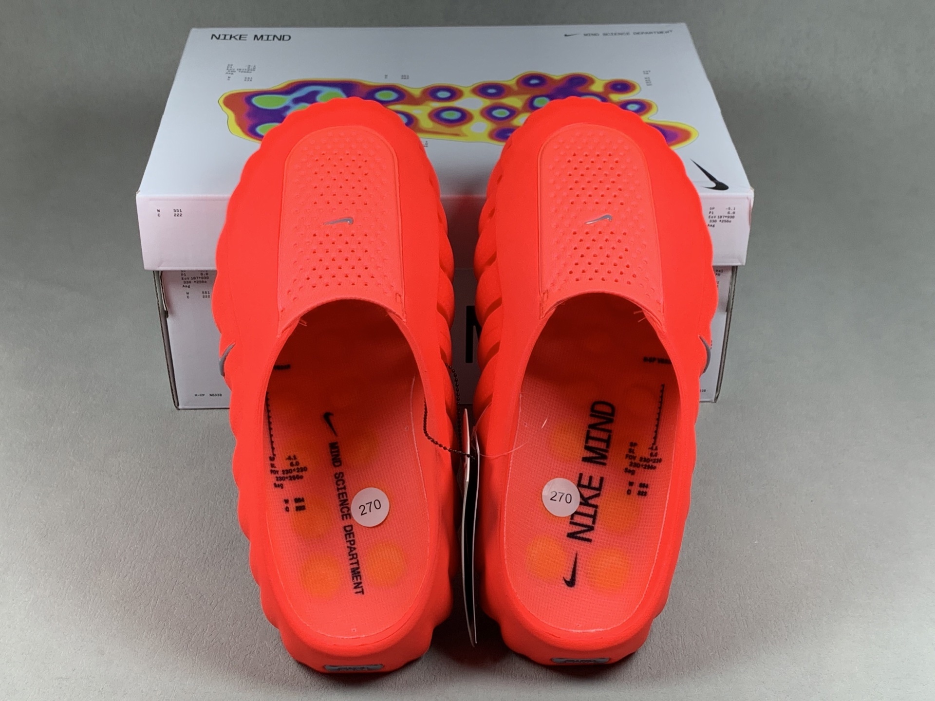 Nike Mind 001 Sail Red toe-post slide sandals with black-tech footbed, foot-massage sole, comfortable fit training shoes. Top-tier version with correct details 1:1 standard configuration combination sole MD soft midsole + gradient matte outsole - Image 5
