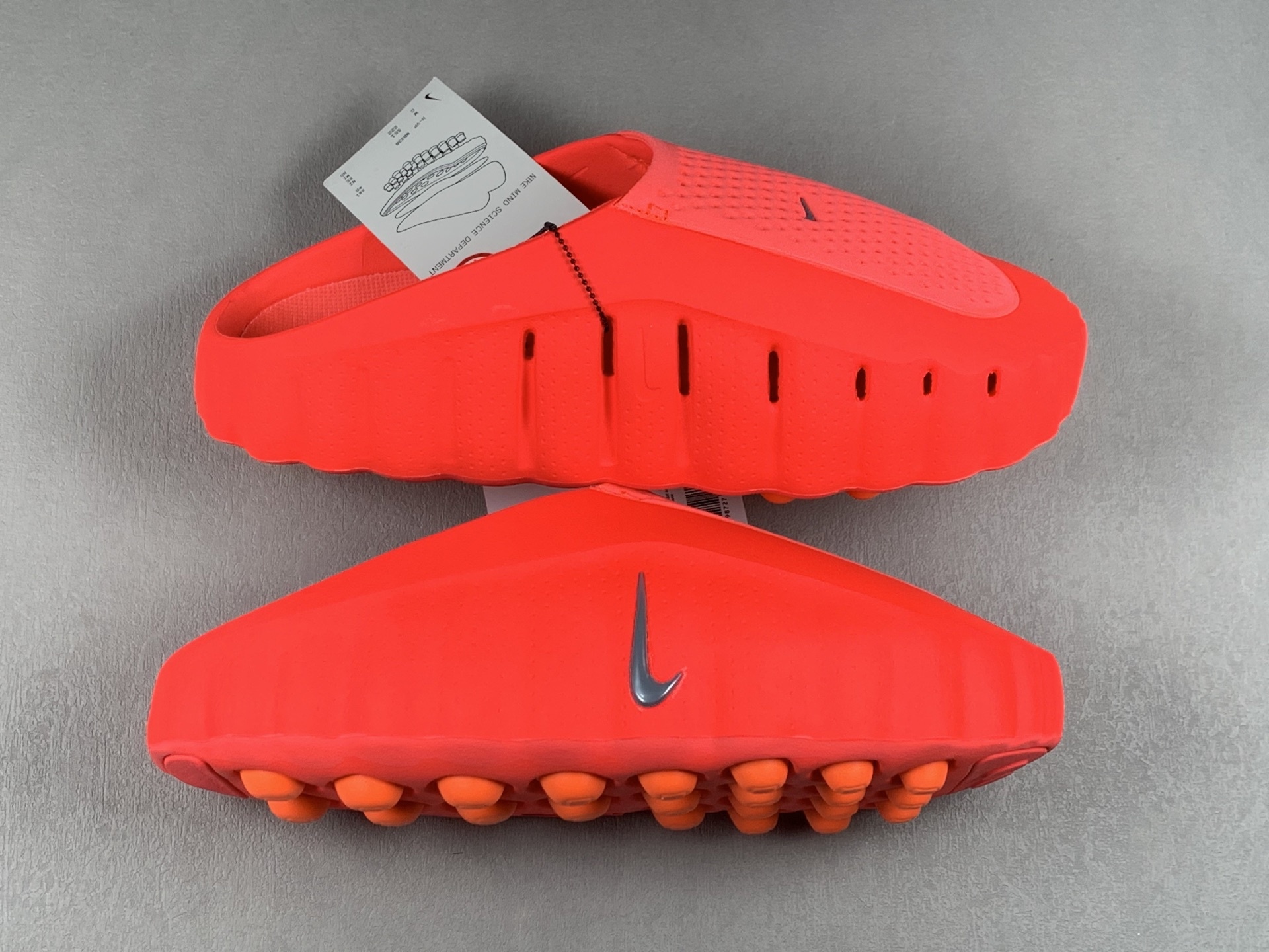 Nike Mind 001 Sail Red toe-post slide sandals with black-tech footbed, foot-massage sole, comfortable fit training shoes. Top-tier version with correct details 1:1 standard configuration combination sole MD soft midsole + gradient matte outsole - Image 7