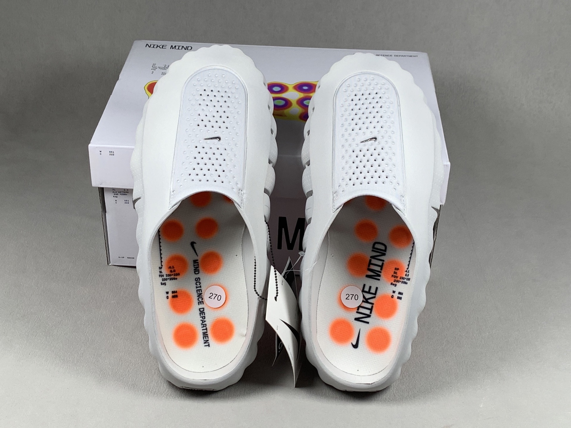Nike Mind 001 Sail White-grey toe-post slide sandals with black-tech footbed, foot-massage sole, comfortable and snug-fitting training shoes. Top-tier version with accurate details 1:1 standard combination sole MD soft midsole + gradient matte outsole Ultra-high cleanliness and finishing - Image 5