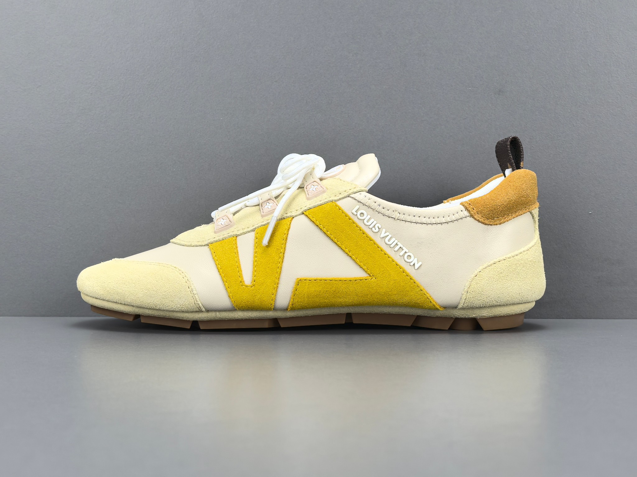 Louis Vuitton Sneakerina German trainer–style sneakers made of cowhide leather, featuring a round toe with lace-up closure, ballet-inspired design, thin sole, and low-top silhouette. Designed as women’s lifestyle casual shoes. - Image 4