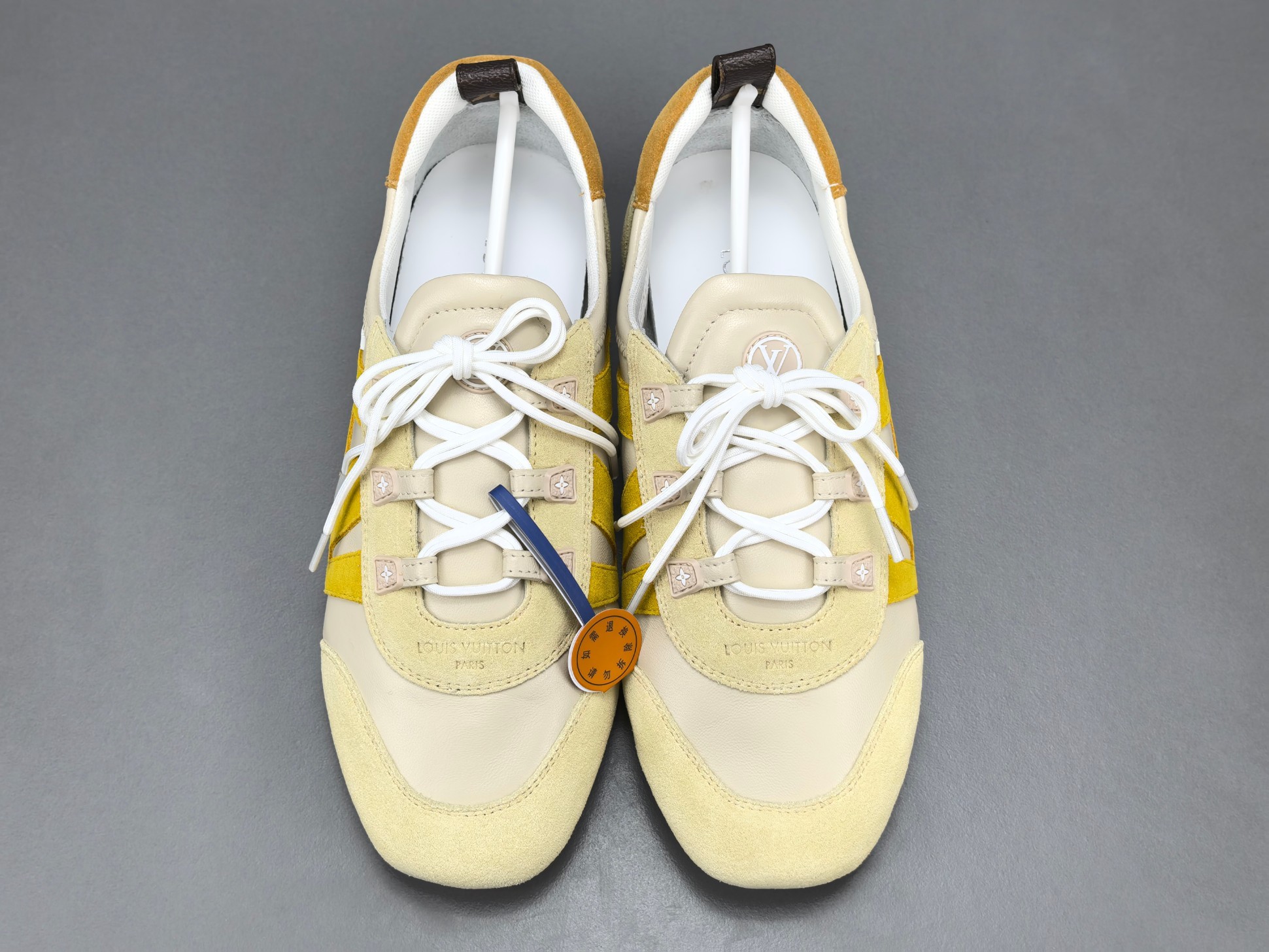 Louis Vuitton Sneakerina German trainer–style sneakers made of cowhide leather, featuring a round toe with lace-up closure, ballet-inspired design, thin sole, and low-top silhouette. Designed as women’s lifestyle casual shoes. - Image 5