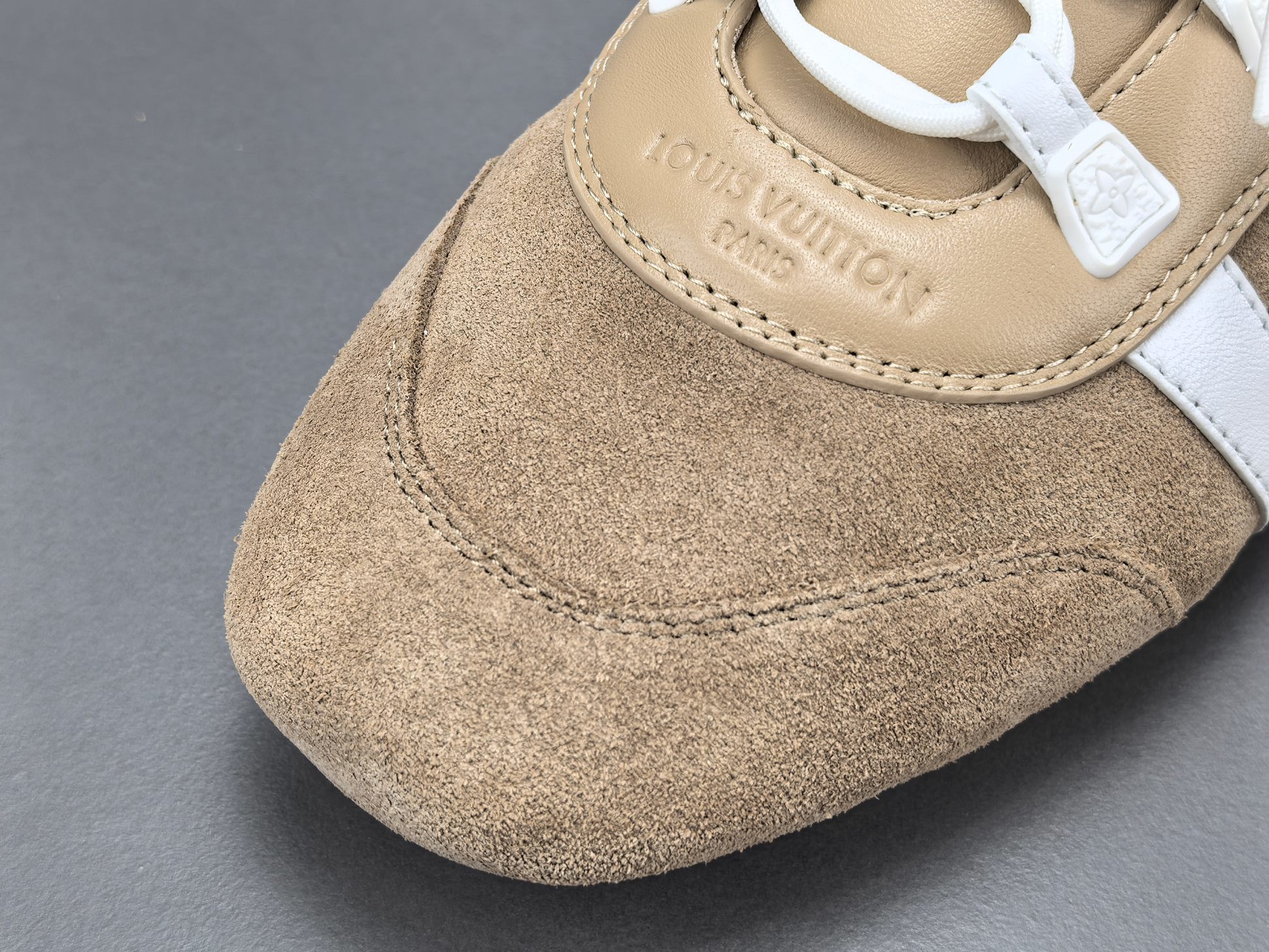 Louis Vuitton Sneakerina German trainer–style women’s shoes made from cowhide leather, featuring a round toe, lace-up closure, ballet-inspired design, thin sole, and low-top silhouette. Designed for everyday lifestyle and casual wear. - Image 6
