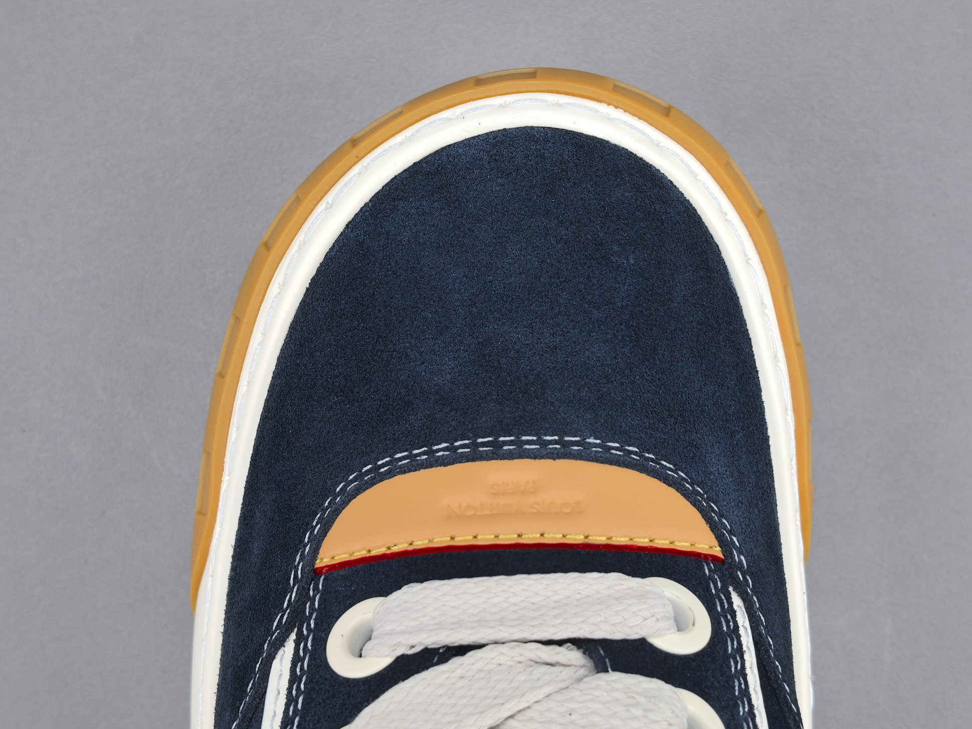 Louis Vuitton Tilted Men’s low-top skate-style sneakers made of suede calf leather, featuring a round toe and lace-up closure. Sizes: 39, 40, 41, 42, 43, 44, 45, 46 (Men’s) - Image 8