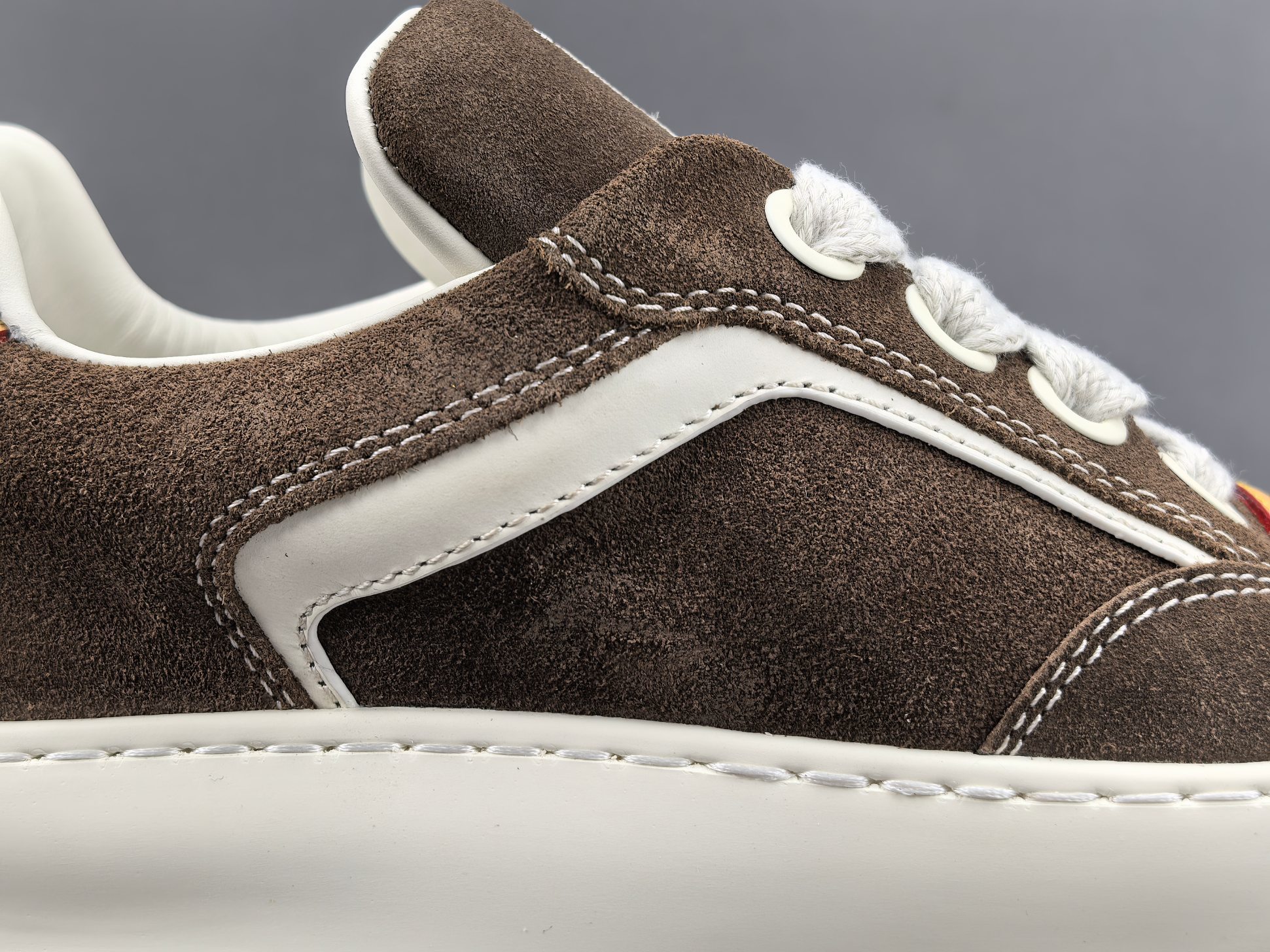 Louis Vuitton Tilted Men’s low-top skate sneakers made of suede calf leather, featuring a round toe and lace-up closure. Sizes: 39, 40, 41, 42, 43, 44, 45, 46 (Men’s) - Image 6