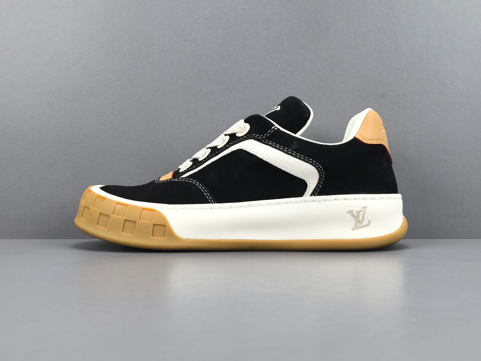 Louis Vuitton Tilted Men’s low-top skate sneakers crafted from suede calf leather, featuring a round toe and lace-up closure. Sizes: 39, 40, 41, 42, 43, 44, 45, 46 (Men’s) - Image 15