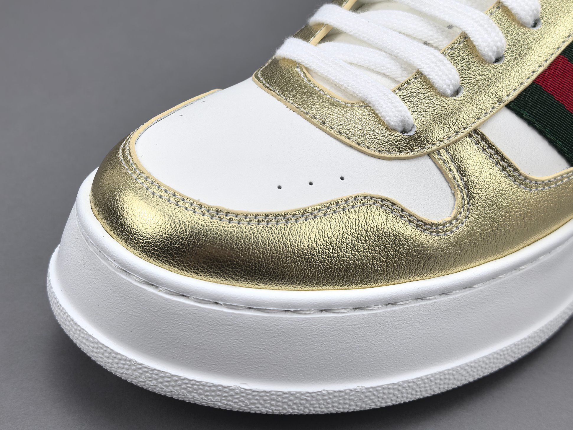 Gucci Chunky “Biscuit” Sneakers Low-top sneakers made from calf leather, featuring a round toe and lace-up closure. Sizes: 35, 36, 37, 38, 39, 40, 41, 42, 43, 44, 45 (Unisex). - Image 7