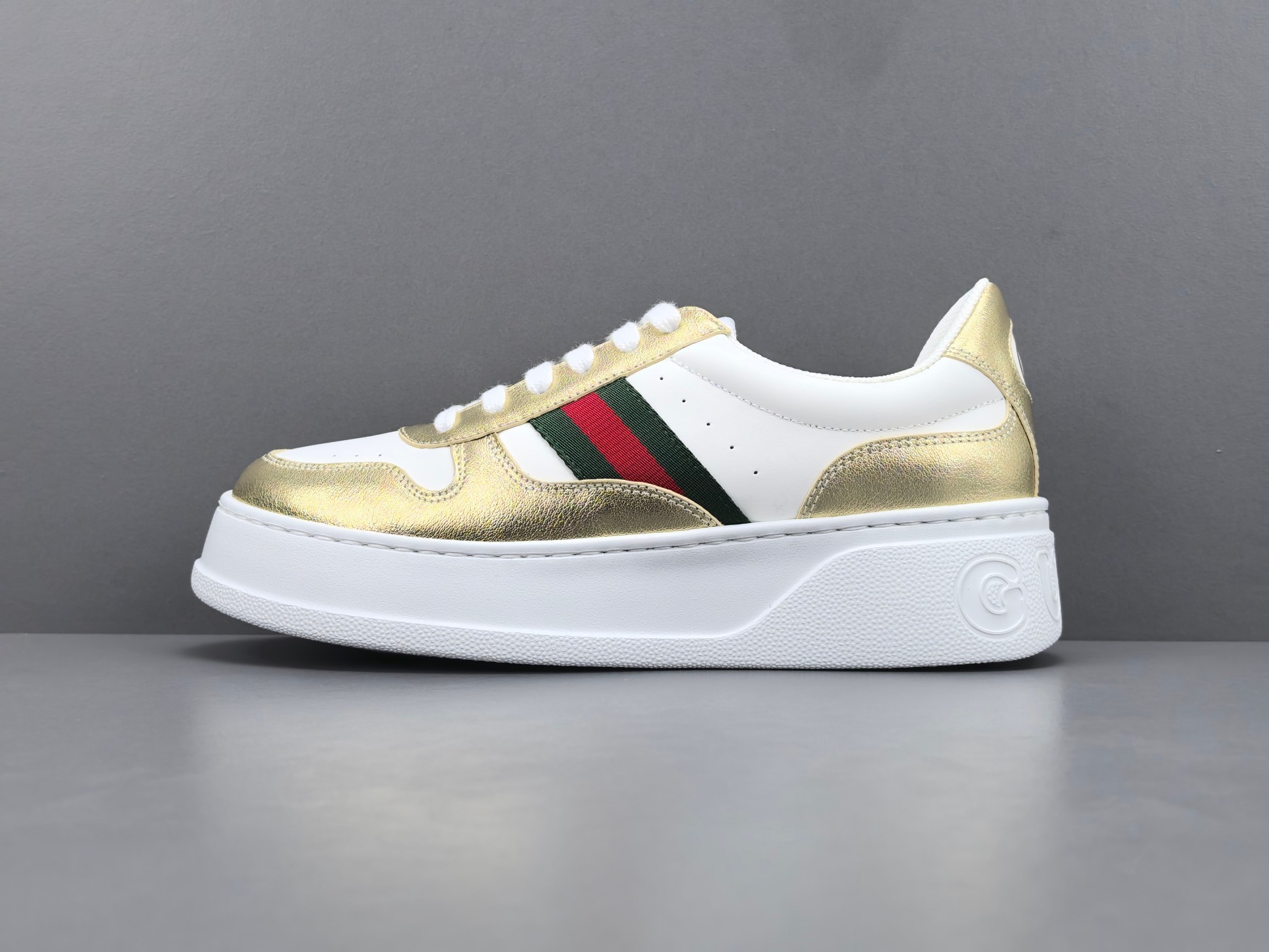 Gucci Chunky “Biscuit” Sneakers Low-top sneakers made from calf leather, featuring a round toe and lace-up closure. Sizes: 35, 36, 37, 38, 39, 40, 41, 42, 43, 44, 45 (Unisex). - Image 12