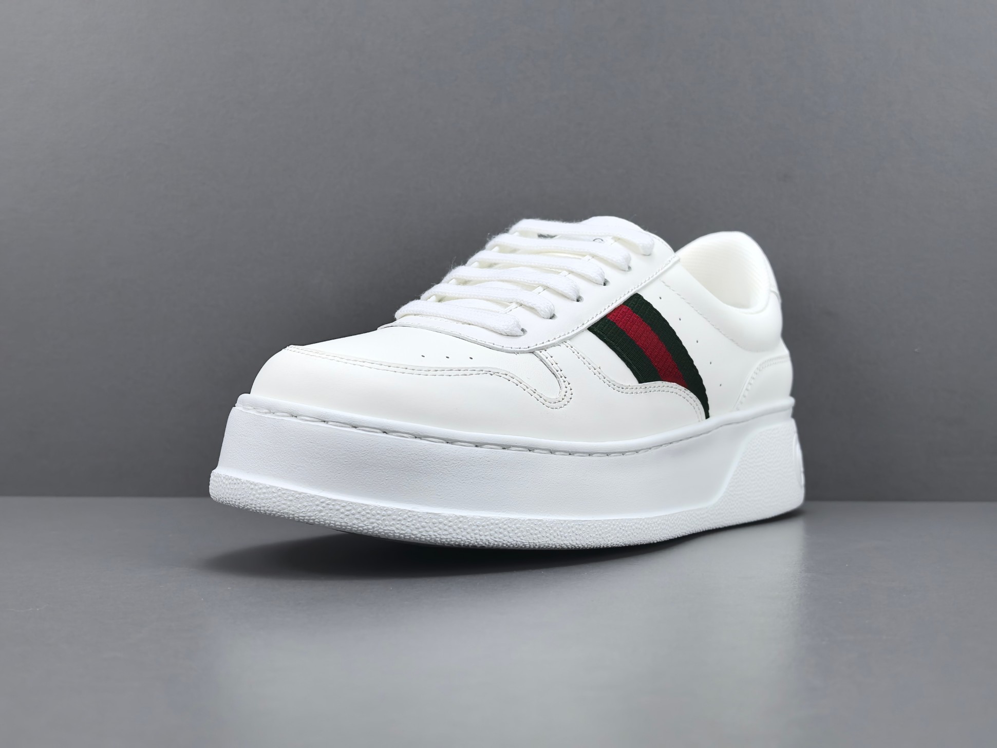 Gucci Chunky “Biscuit” Sneakers Low-top sneakers crafted from calf leather, featuring a round toe and lace-up closure. Sizes: 35, 36, 37, 38, 39, 40, 41, 42, 43, 44, 45 (Unisex). - Image 10