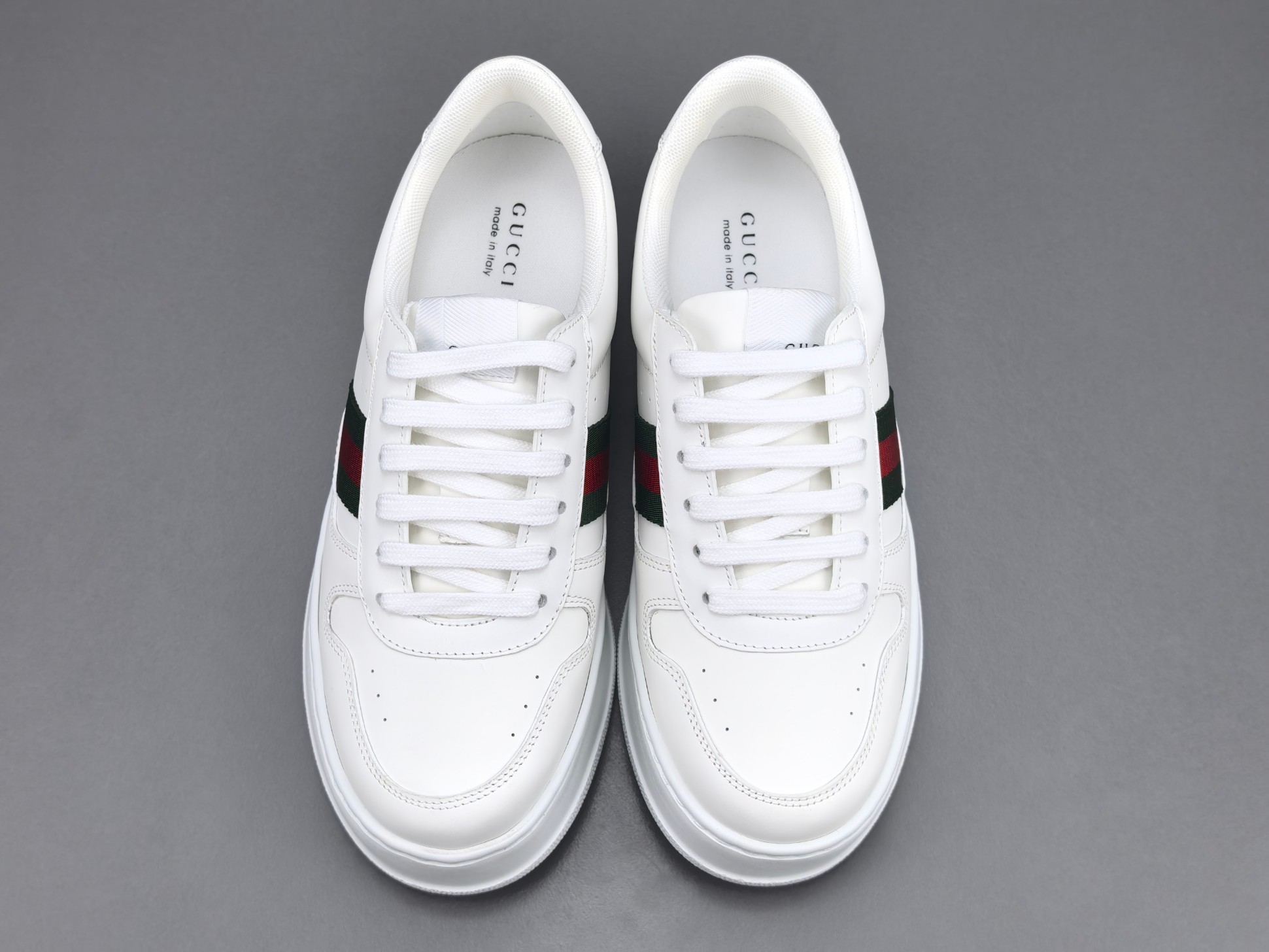 Gucci Chunky “Biscuit” Sneakers Low-top sneakers crafted from calf leather, featuring a round toe and lace-up closure. Sizes: 35, 36, 37, 38, 39, 40, 41, 42, 43, 44, 45 (Unisex). - Image 12