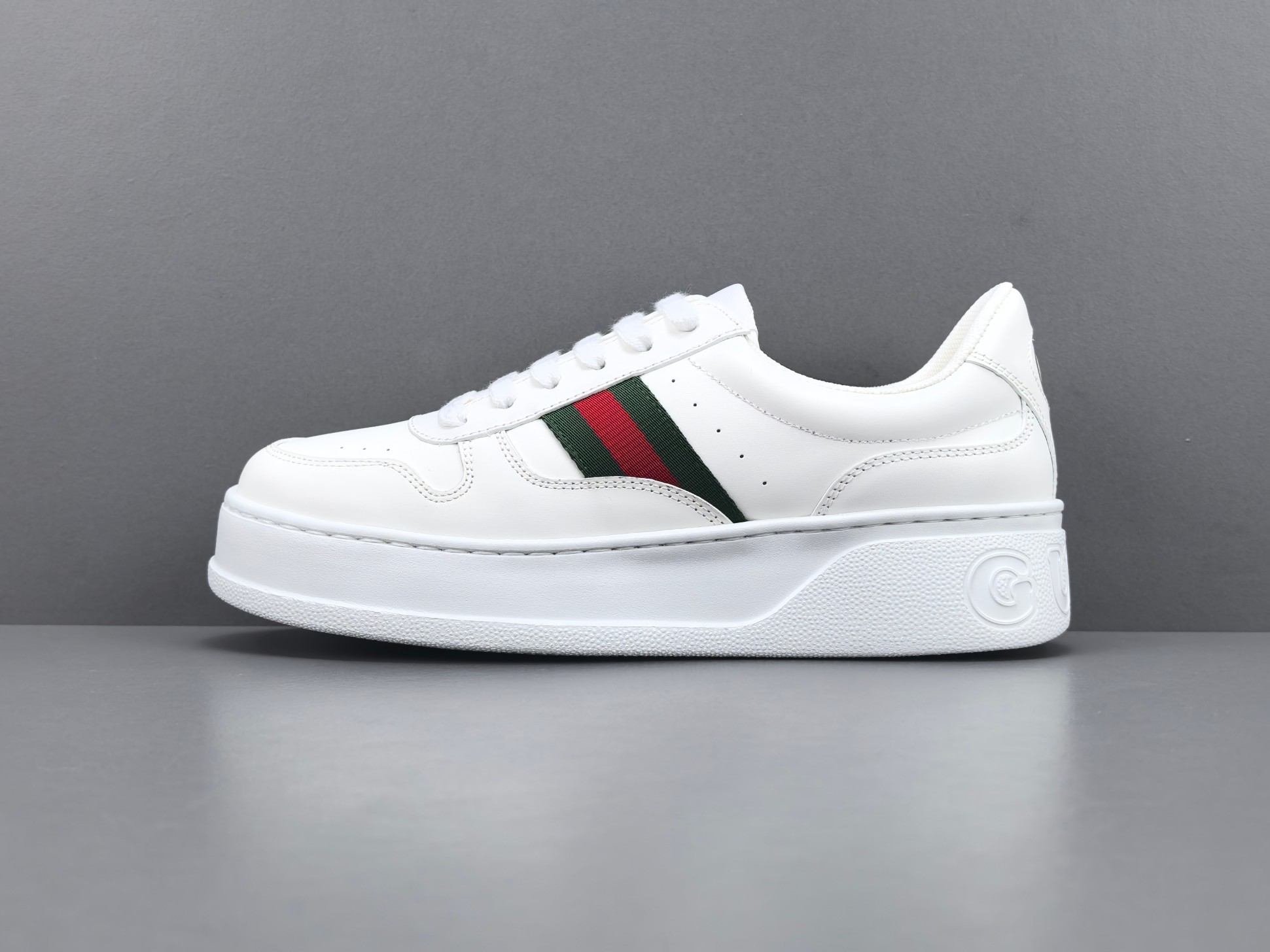 Gucci Chunky “Biscuit” Sneakers Low-top sneakers crafted from calf leather, featuring a round toe and lace-up closure. Sizes: 35, 36, 37, 38, 39, 40, 41, 42, 43, 44, 45 (Unisex). - Image 13