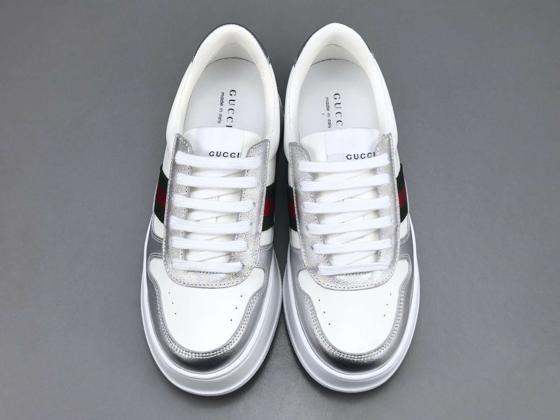 Gucci Chunky “Biscuit” Sneakers Low-top sneakers crafted from calf leather, featuring a round toe and lace-up closure. Sizes: 35, 36, 37, 38, 39, 40, 41, 42, 43, 44, 45 (Unisex). - Image 10