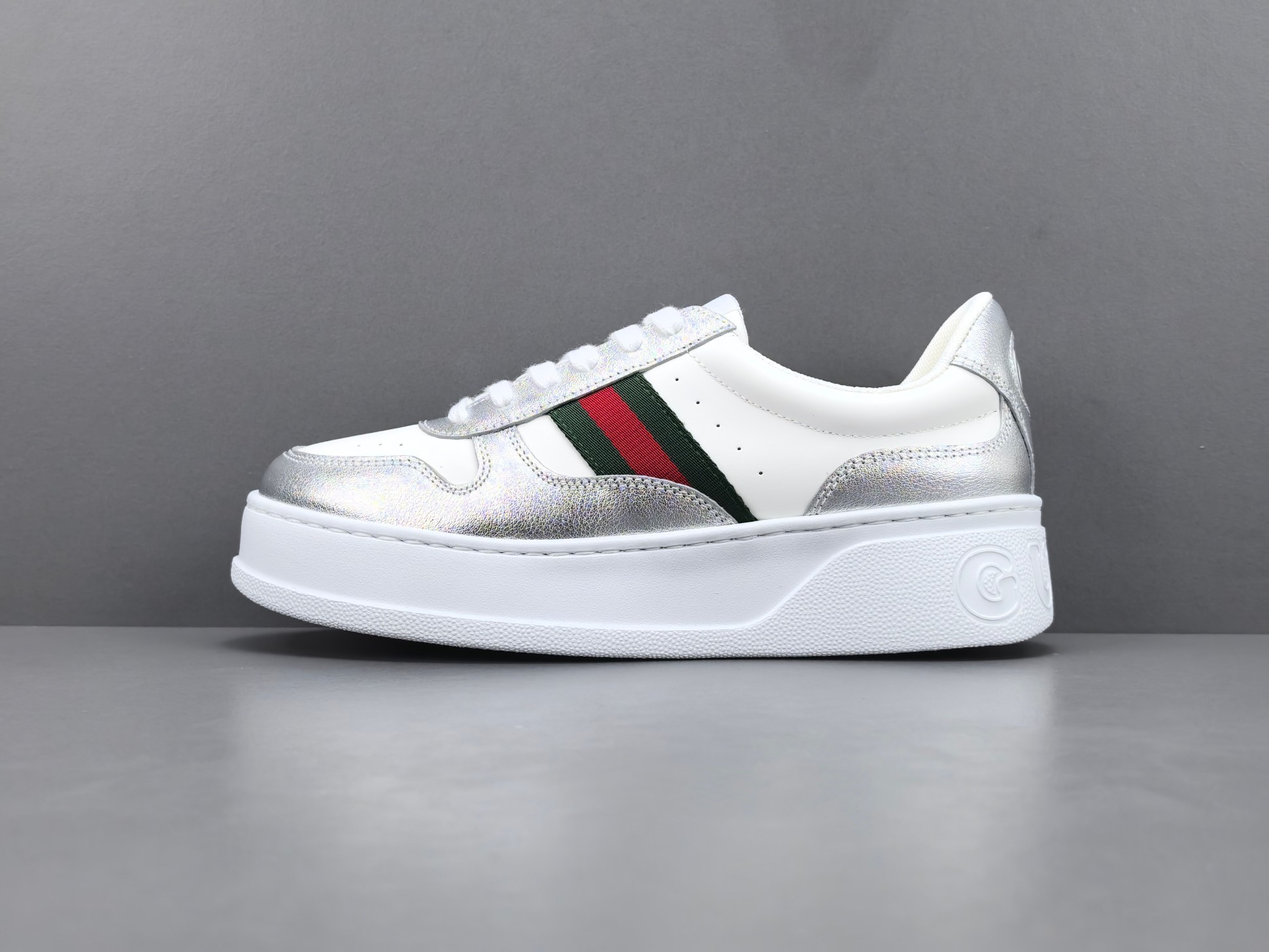 Gucci Chunky “Biscuit” Sneakers Low-top sneakers crafted from calf leather, featuring a round toe and lace-up closure. Sizes: 35, 36, 37, 38, 39, 40, 41, 42, 43, 44, 45 (Unisex). - Image 12