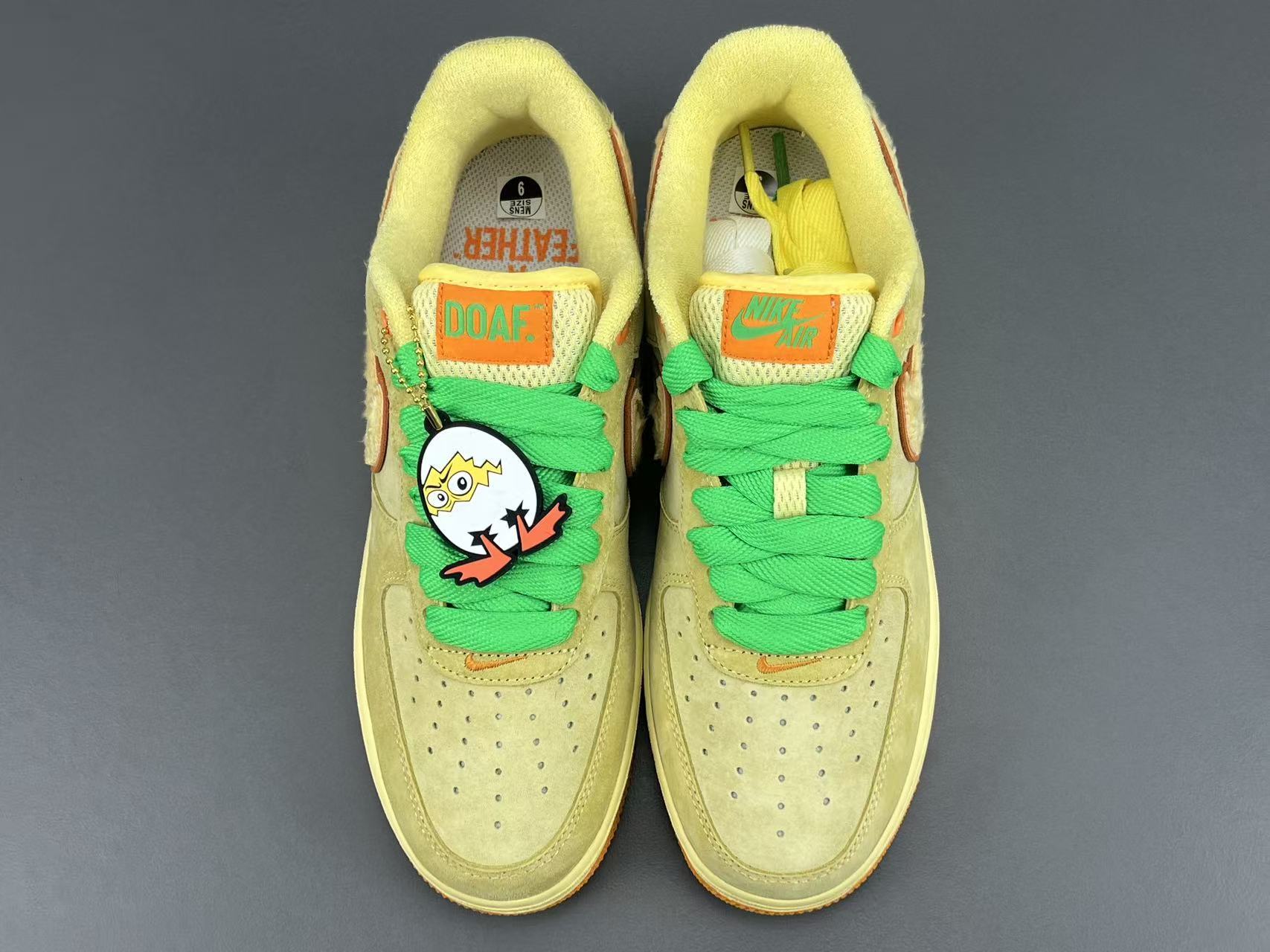 Nike x DOAF Air Force 1 “Egg or Duck” Low-top sneakers in white and green, featuring a comfortable and soft design. Suitable for men and women (unisex). - Image 14
