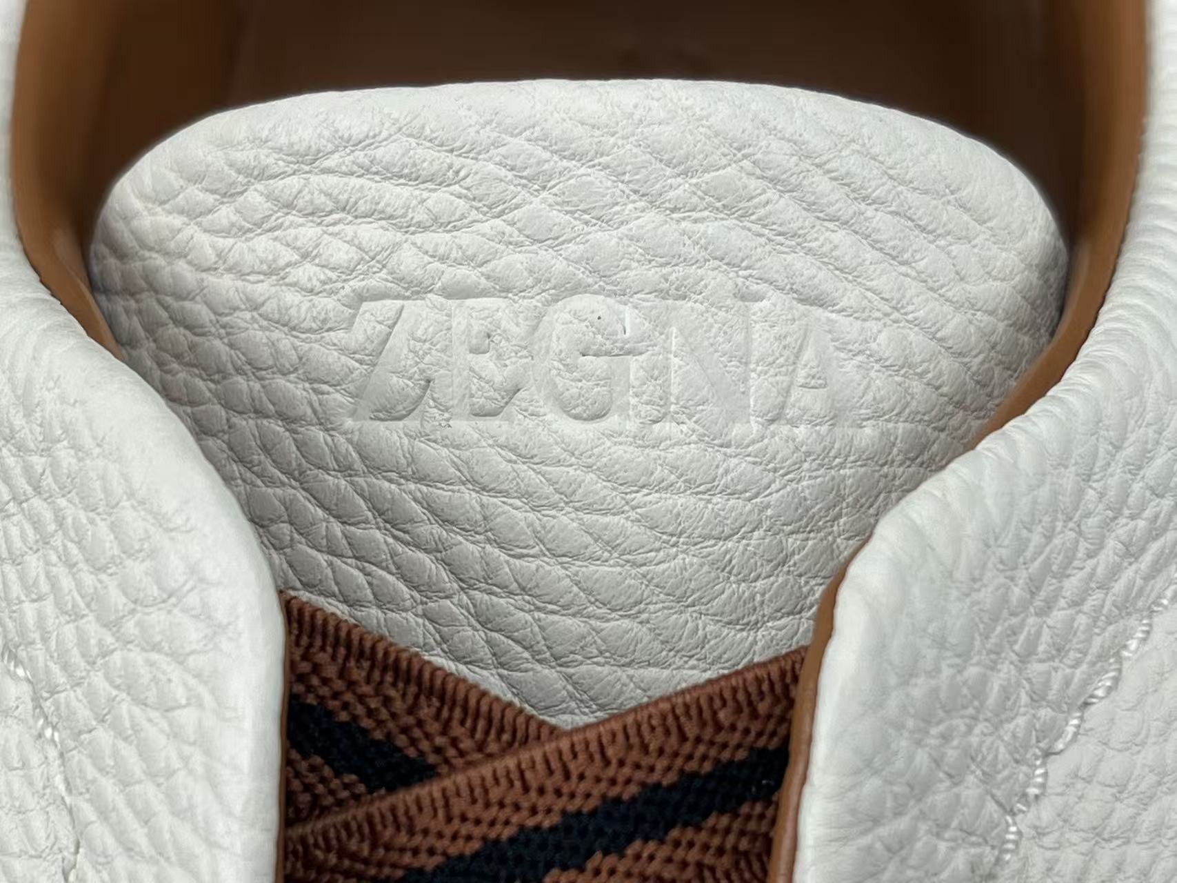 Ermenegildo Zegna Zegan Triple Stitch Men’s low-top sneakers made of leather, featuring a round toe and flat sole. Sizes: 39, 40, 41, 42, 43, 44, 45. - Image 7