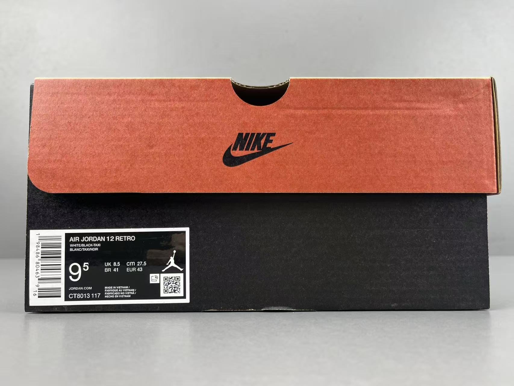 Nike Jordan Air Jordan 12 Retro “Taxi” Men’s high-top retro basketball sneakers in white and black, featuring comfortable cushioning and responsive rebound. - Image 16