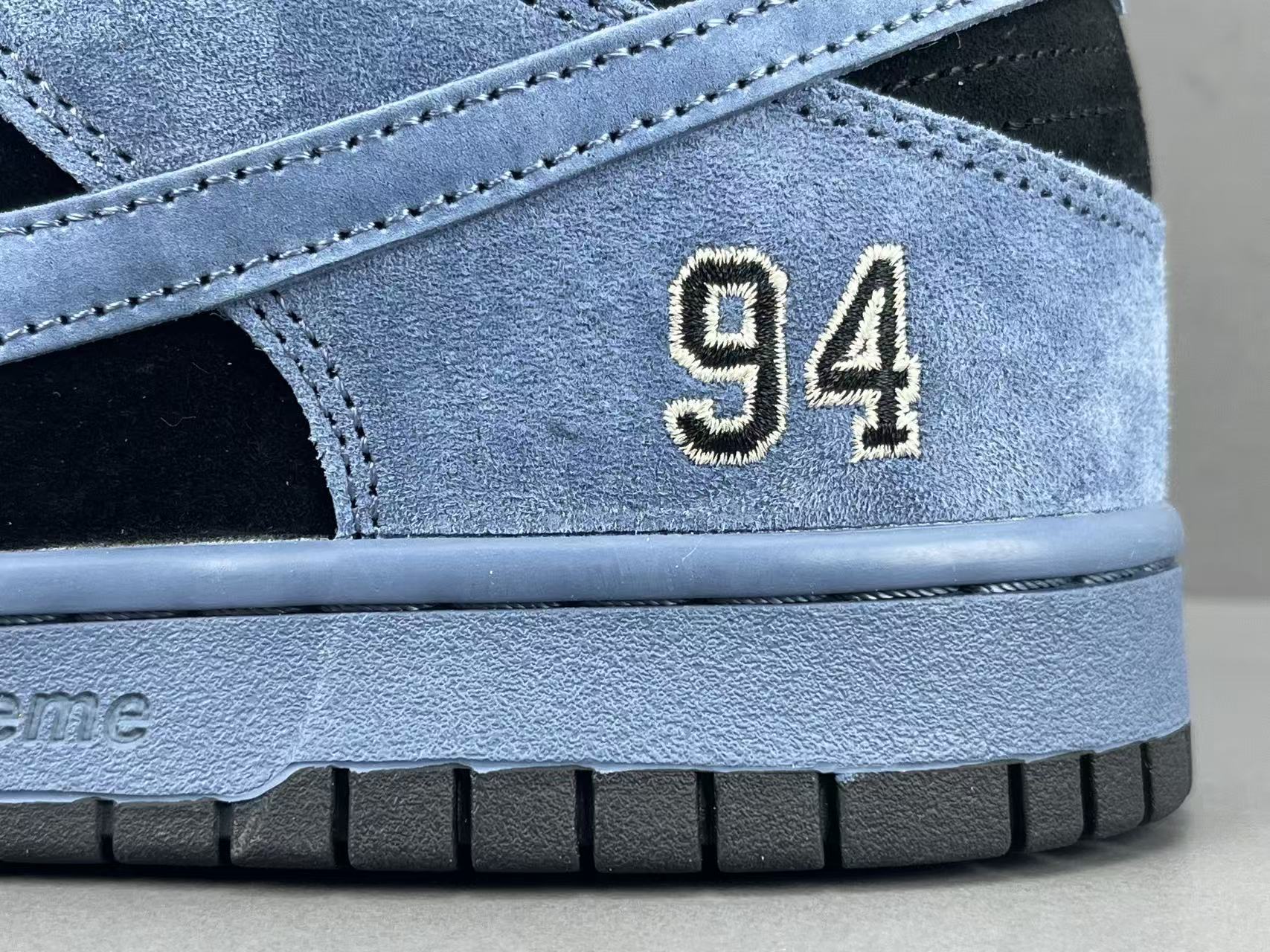 Nike x Supreme Dunk SB Low Low-top skate sneakers in black and blue, featuring soft and comfortable wear and a slip-resistant, durable sole. Suitable for men and women (unisex). - Image 6