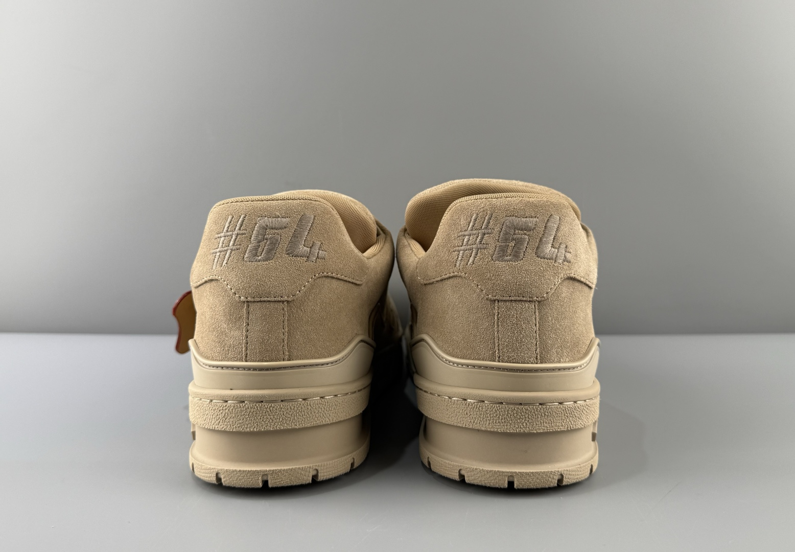 Louis Vuitton LV Trainer in light coffee brown with hang tag. Made from imported Italian cow suede/leather using top-level craftsmanship - Image 16