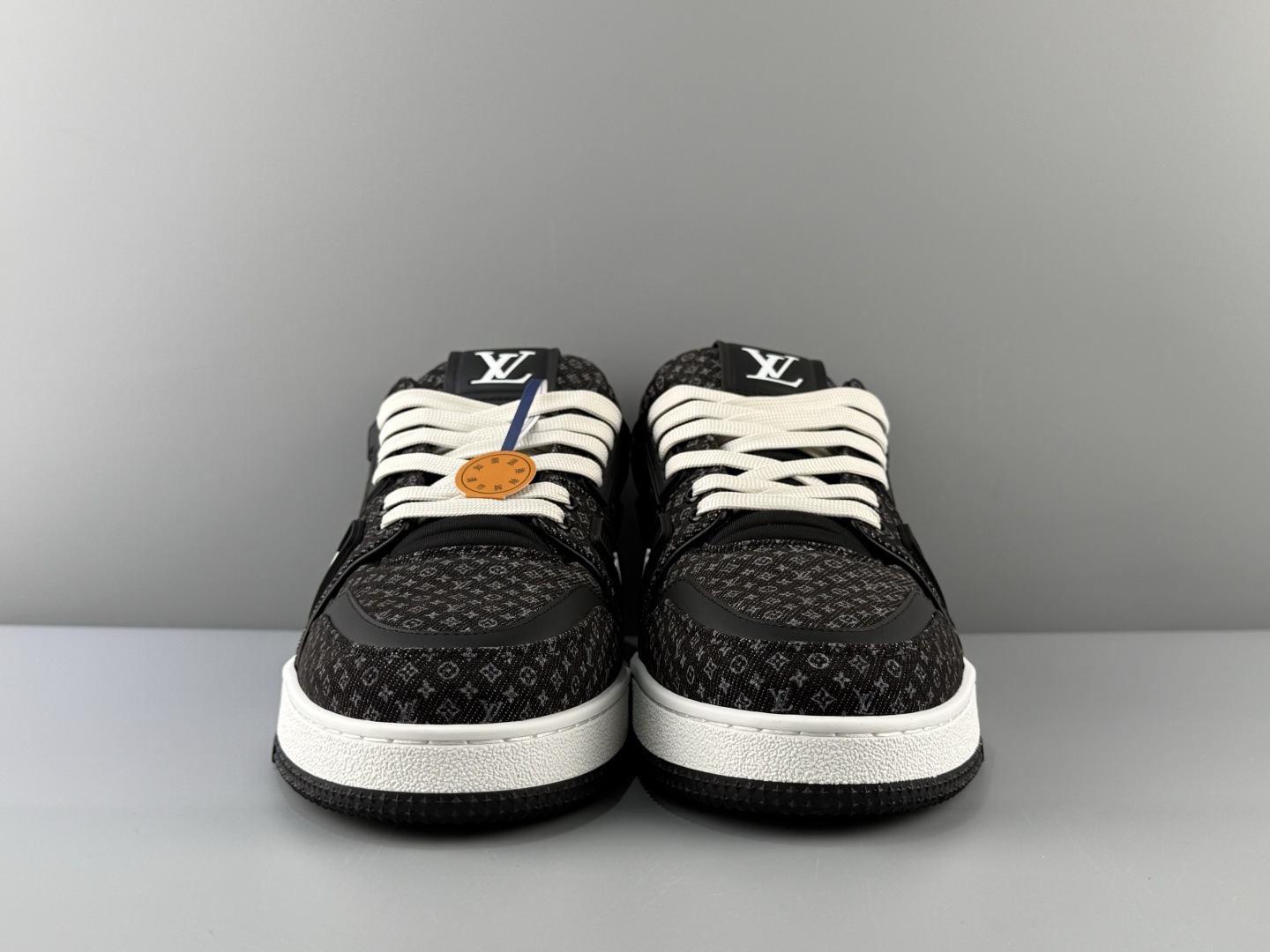 LOUIS VUITTON 2026 latest colorway Trainer, featuring an all-denim and suede construction, floral details, handwritten-style branding, round toe, lace-up closure, and low-top sneaker design - Image 14