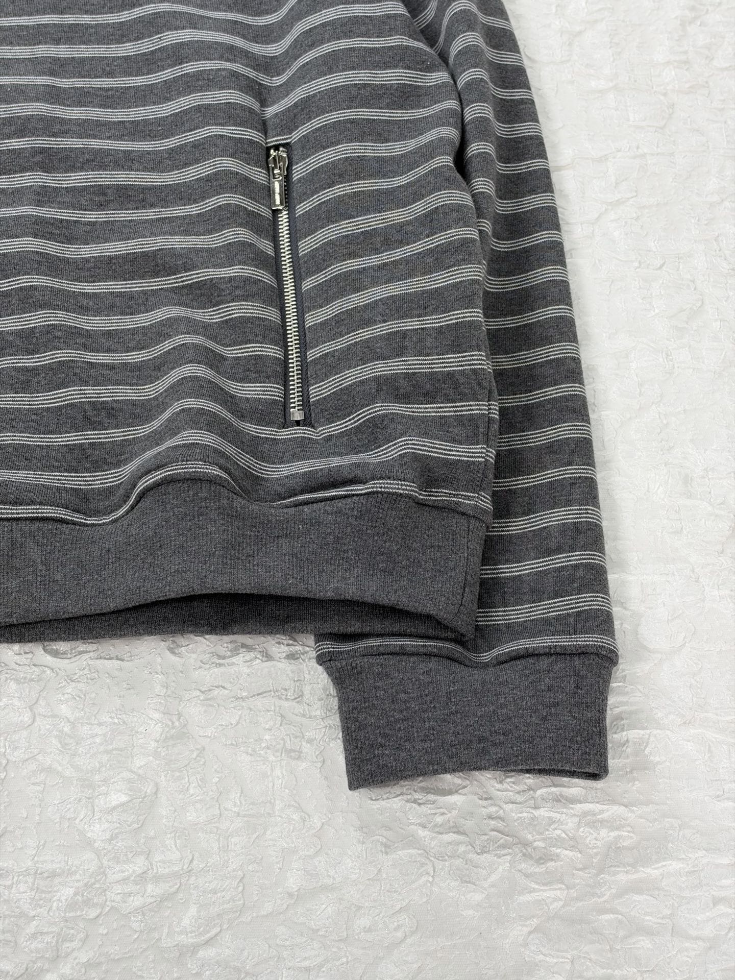 Miu Mi*/Miu Miu letter embroidered counterpoint striped zipper jacket The stripe spacing is accurately aligned, and the width and color of each strip are aligned with the original version - Image 7