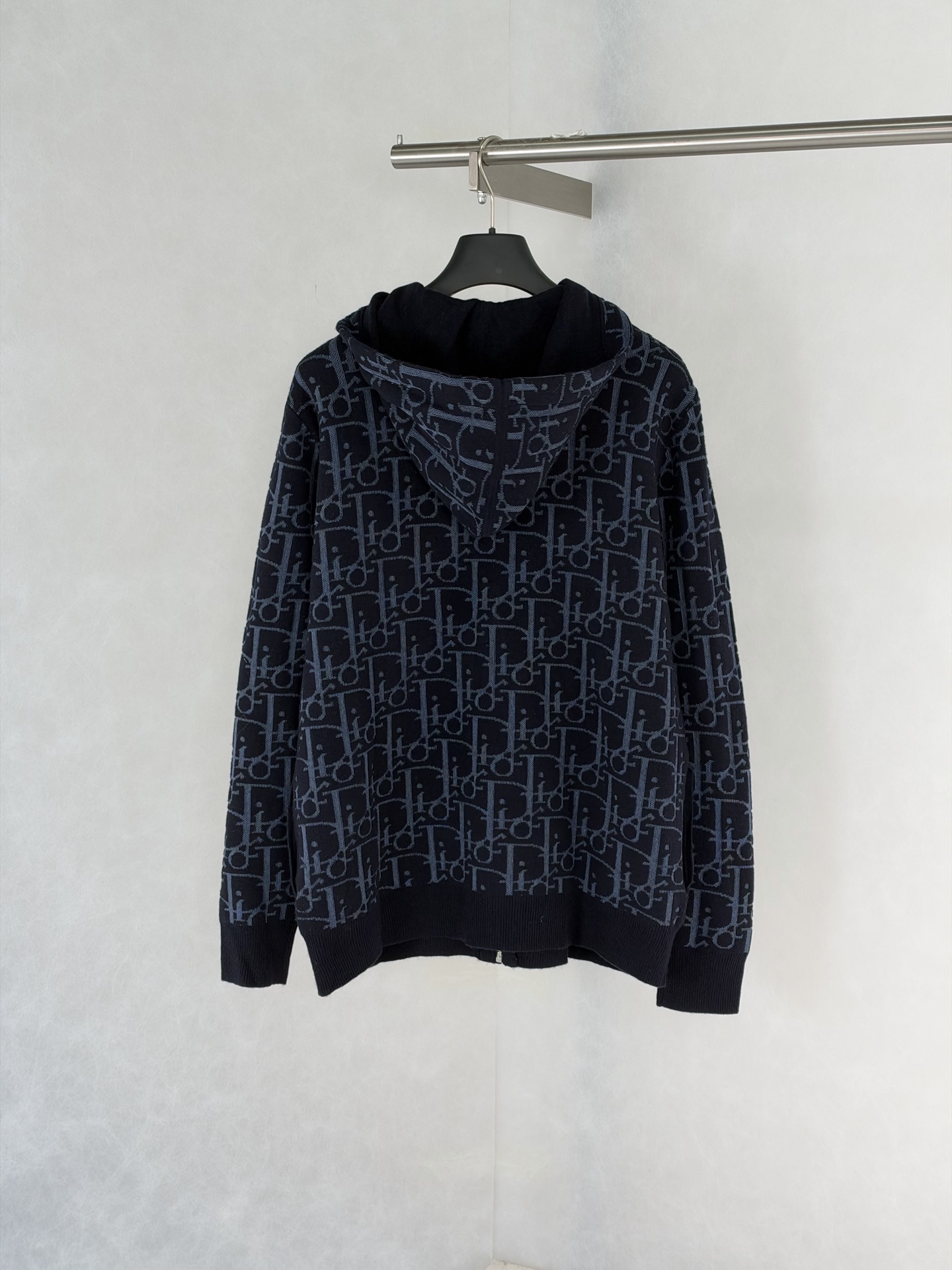 Dio*/Dior 26SS Oblique all-over jacquard knitted zipper hooded jacket The original version was purchased for RMB 26,037 and developed - Image 2