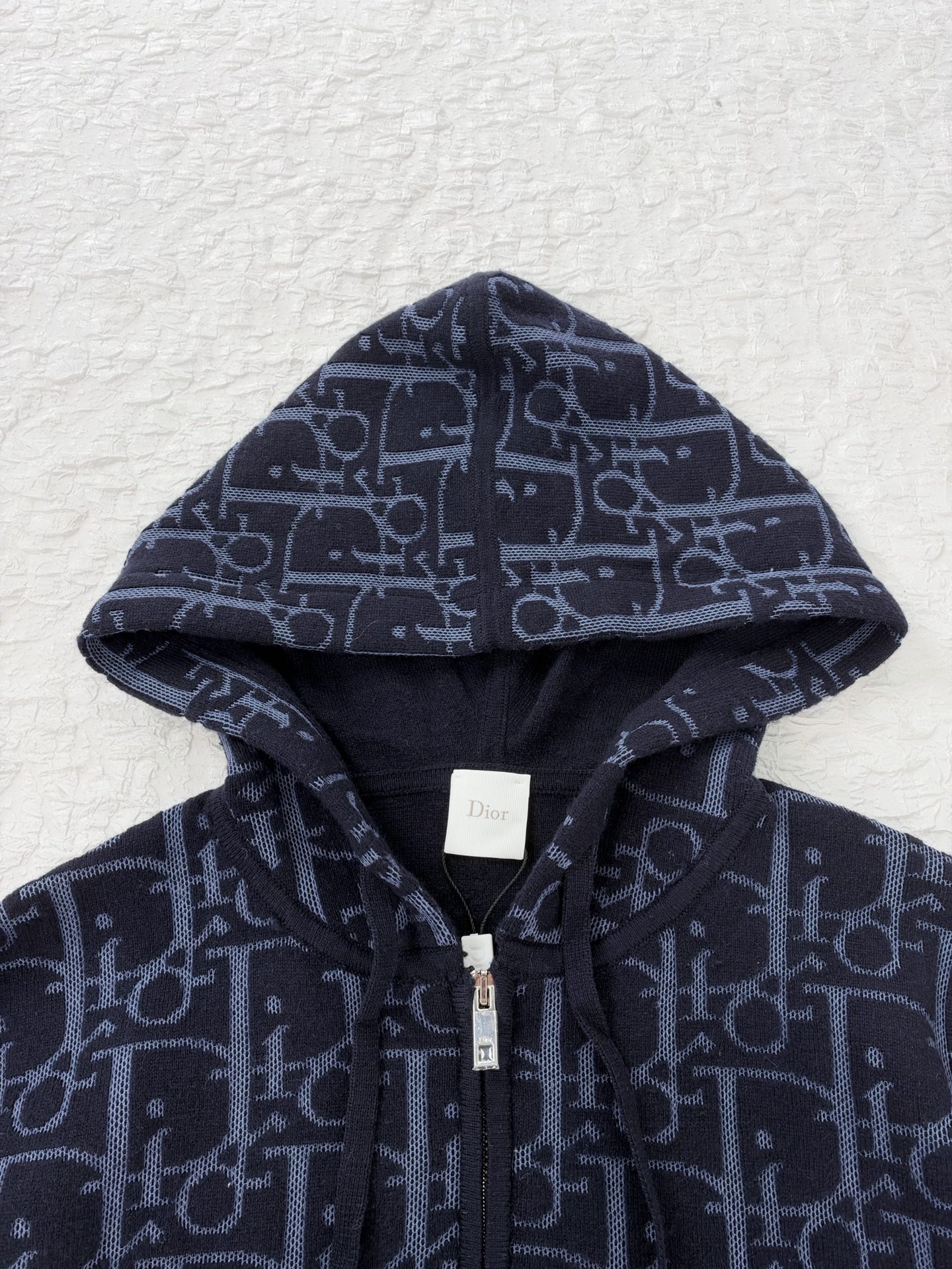 Dio*/Dior 26SS Oblique all-over jacquard knitted zipper hooded jacket The original version was purchased for RMB 26,037 and developed - Image 6